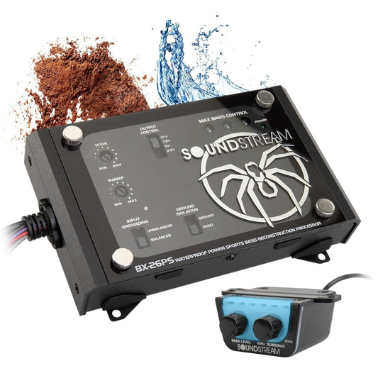 Soundstream BX-26PS IP66 - Procesador de bajo impermeable, máquina de bajo digital para coches, ATV, UTV, marina y motocicletas