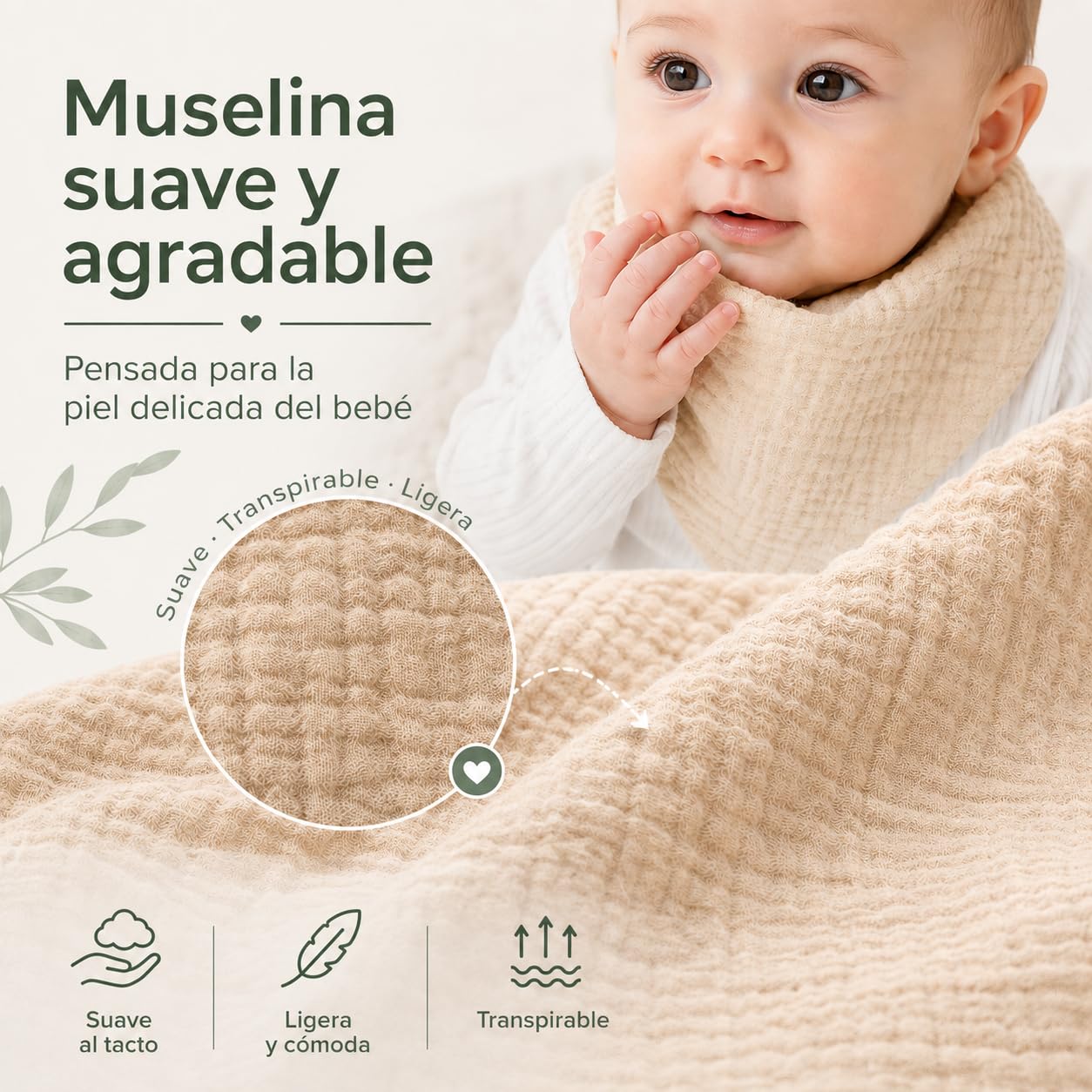 Baberos Bandana 8 Piezas, YDGAKN Baberos para Bebé, Algodón Puro, Altamente Absorbentes, Dentición y Babeo para Recién Nacidos, Niños y Niñas