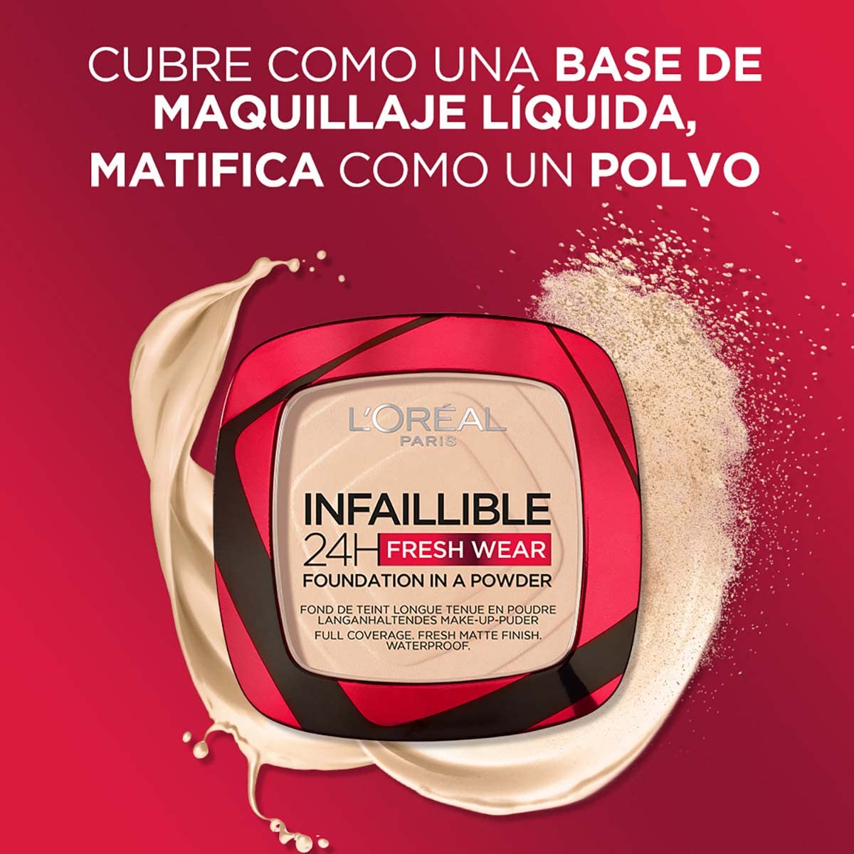 L´Oréal Paris, Base de maquillaje en polvo y líquida de larga duración, Infallible 24h Freshwear y 32h, Tono 130 True Beige y 125 Natural Beige, 9gr + 30ml