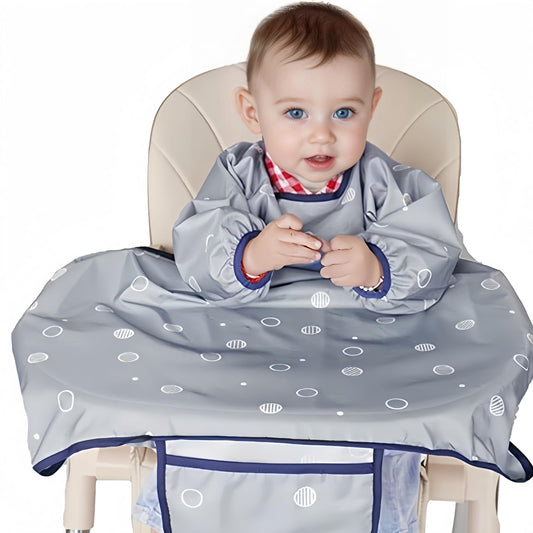 Overol de Bebé para Comer con Babero de Manga Larga que se Fija a Silla Alta y Mesa