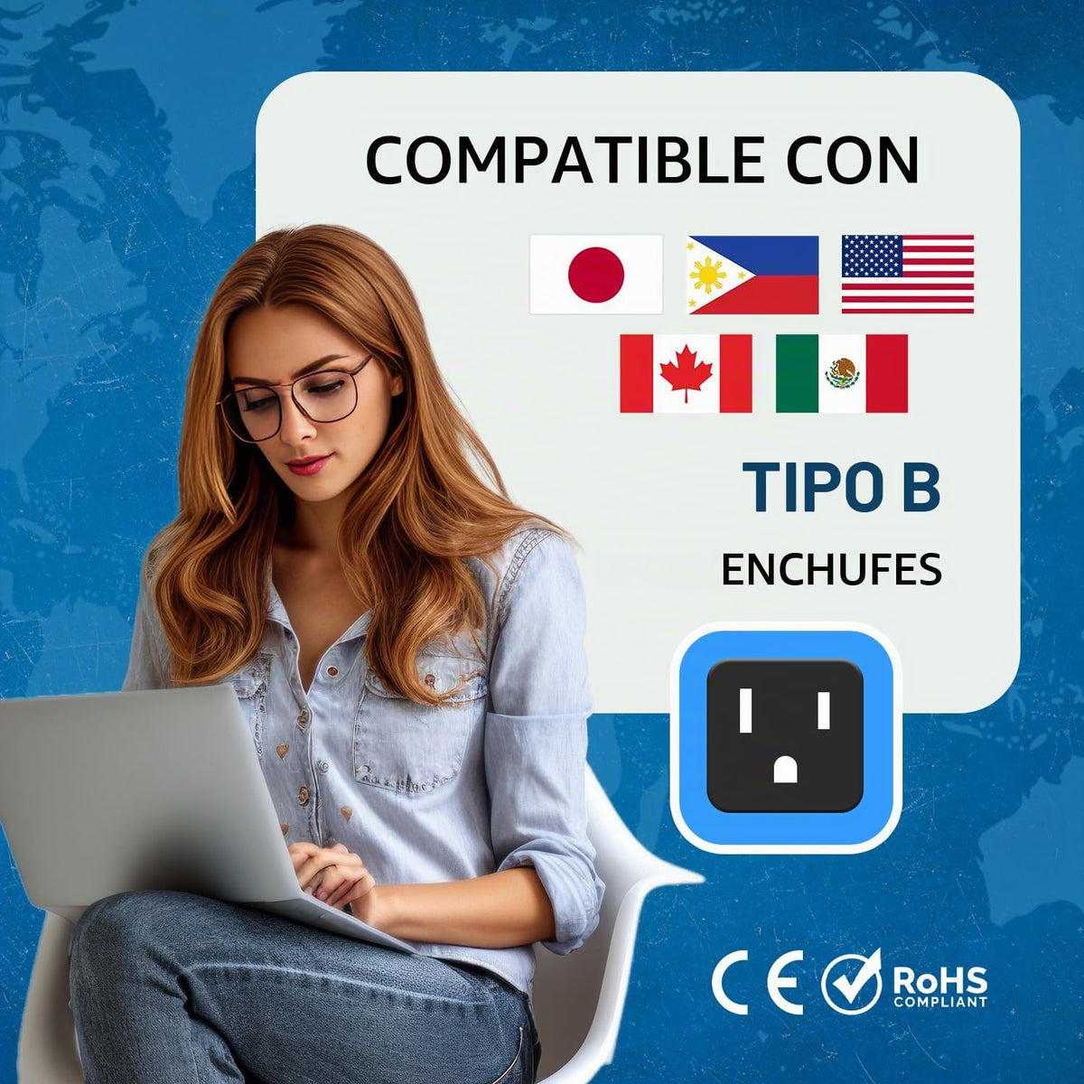 Adaptador Universal Tipo B Orei Negro 2 en 1 Juego de 4 Piezas