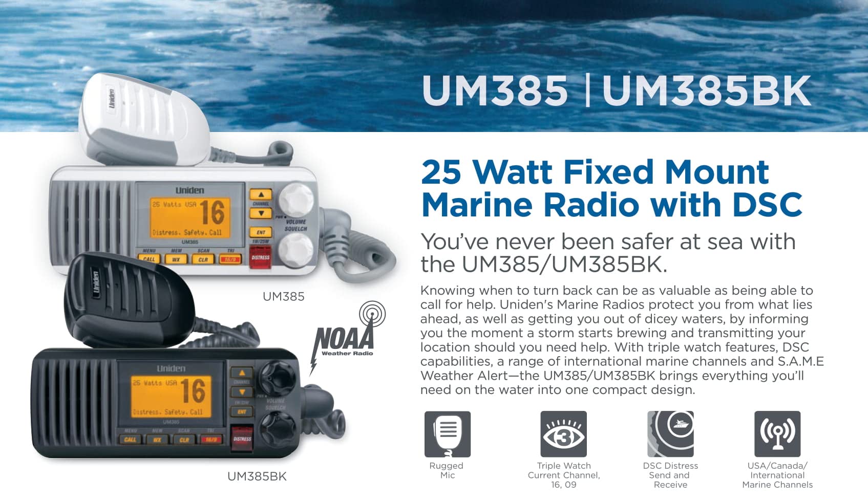 Radio Marino VHF Uniden Um385