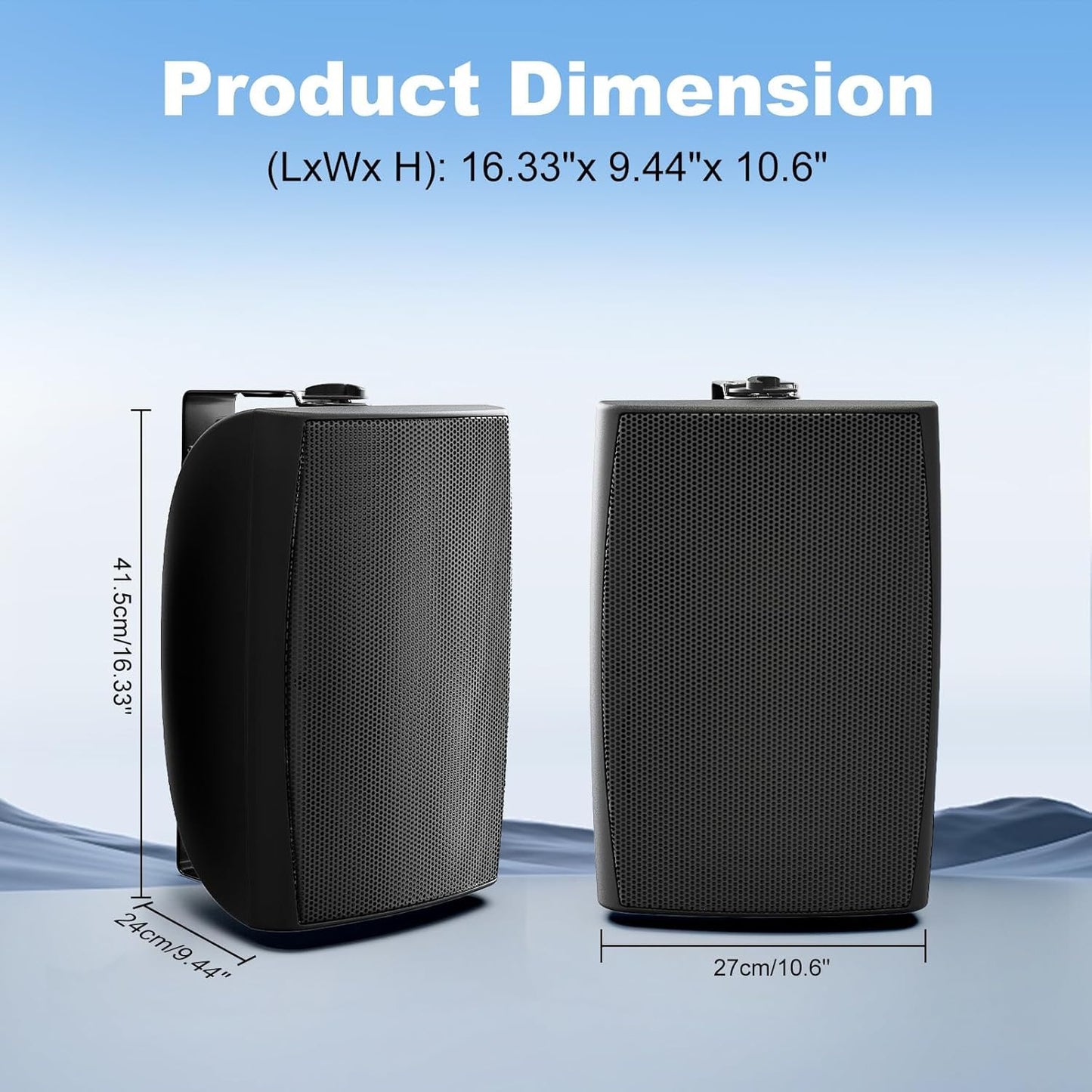 Herdio - Altavoces Bluetooth de 8 Pulgadas y 600 W para Exteriores, Impermeables, con Cable con Graves potentes, Sistema de Sonido Fuerte, Duradero, Adecuado para Grandes Espacios