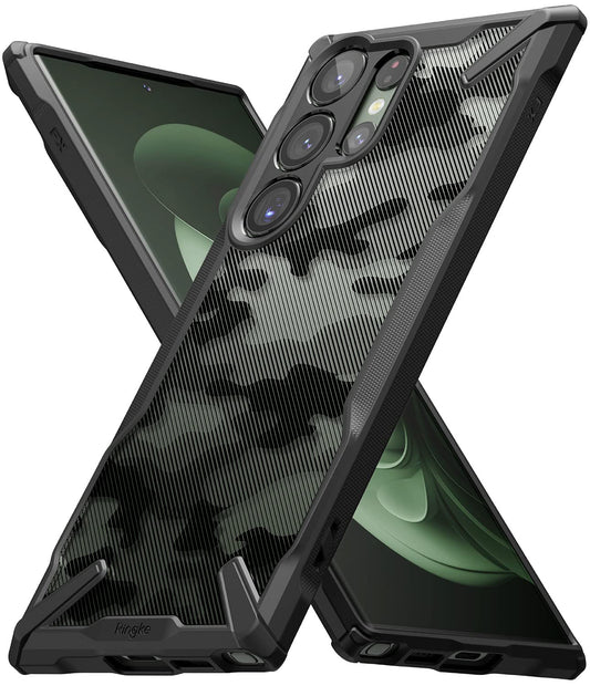 Funda Ringke Fusion X Samsung Galaxy S23 Ultra Camo Black Resistente Impactos TPU PC
