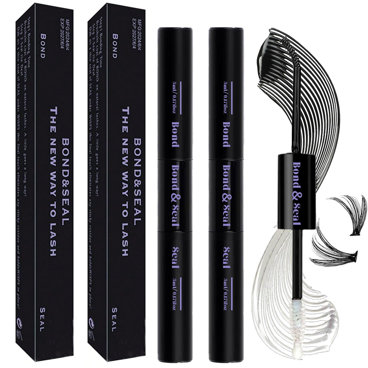 Kit De Unión Y Sellado De Pestañas Qiveaory Impermeable 72 H Duración Portátil Para Extensiones Diy