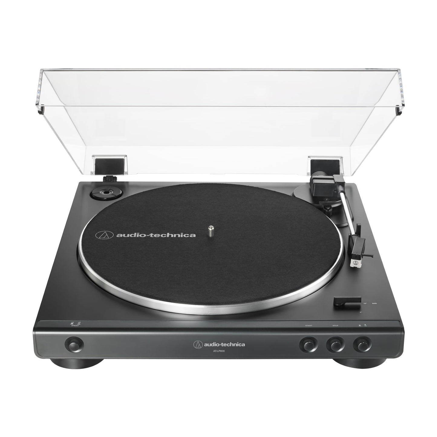 Audio-Technica - Tocadiscos AT-LP60X-BK Totalmente automático con transmisión por Correa, velocidades de 33/45 RPM (Negro)