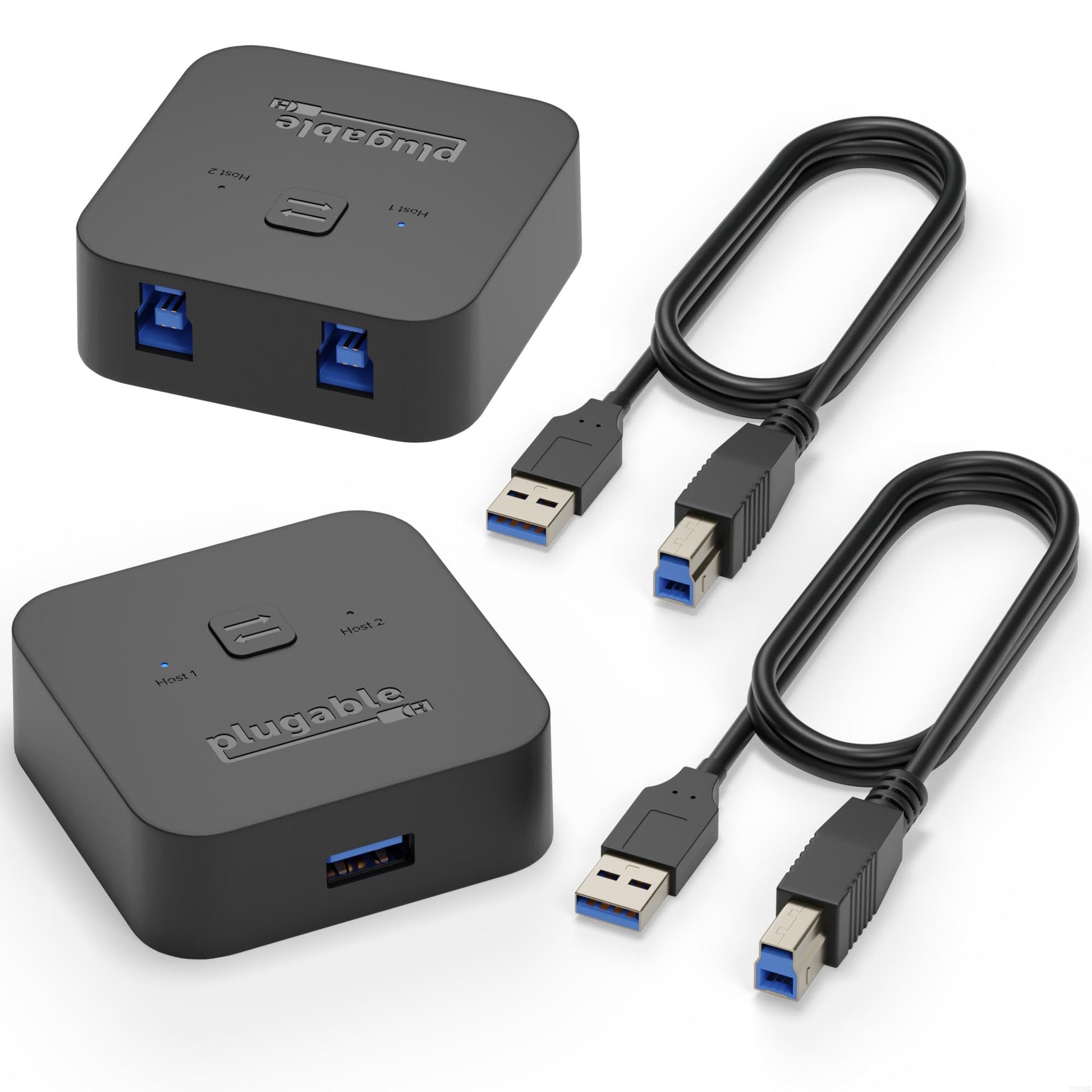 Plugable USB3-SWITCH2 USB Switch USB Type B, External, 1 USB Port, 1 USB 3.0 Port, PC, Mac, Linux