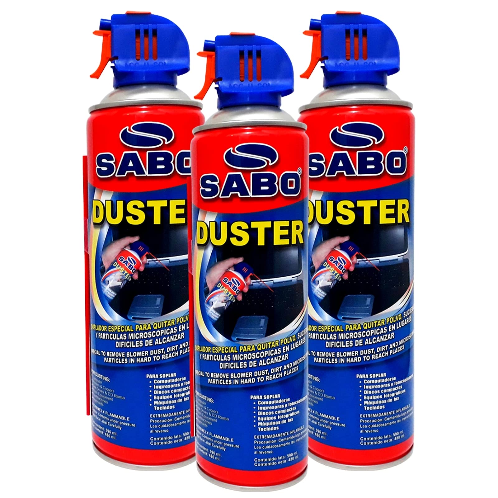 Aire Comprimido SABO Negro con Popotillo 590 Ml para Limpieza Profesional