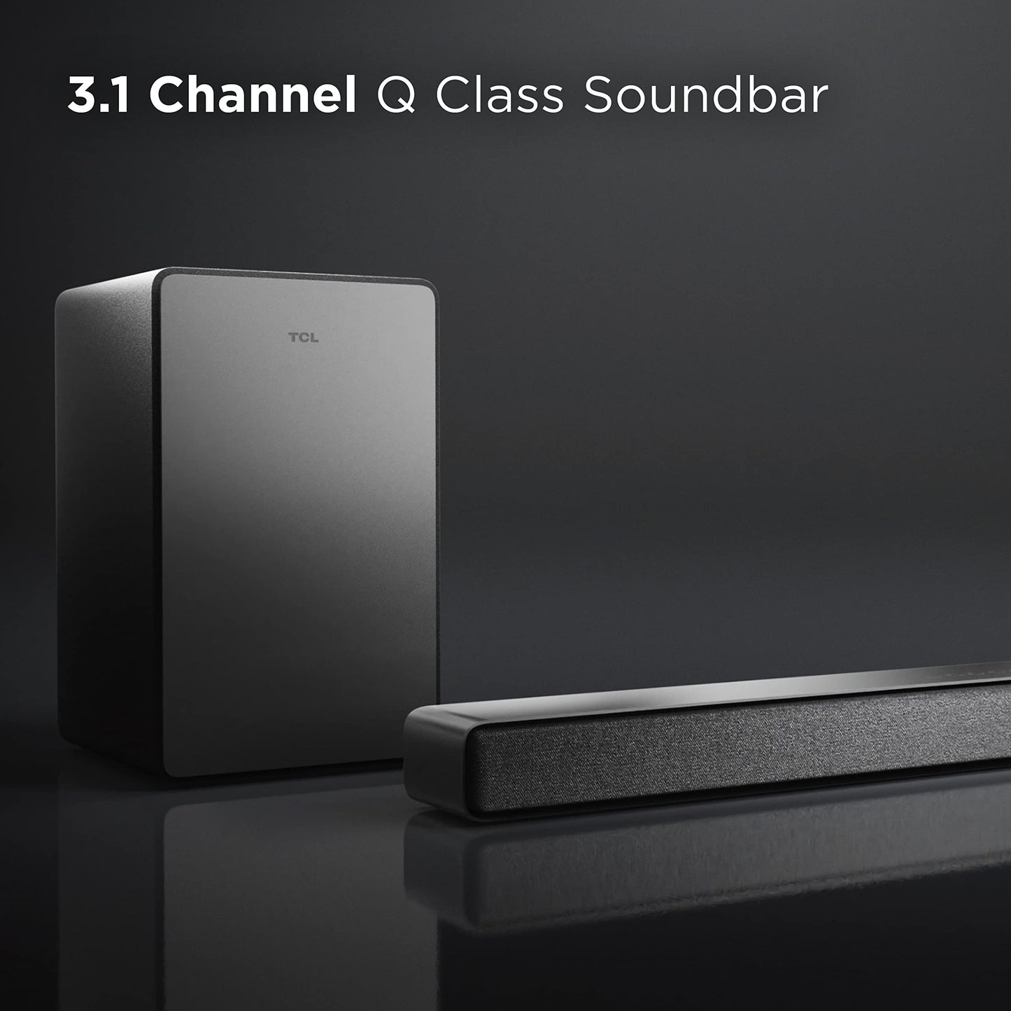 Barra de Sonido TCL Negro de 3.1 Canales con Subwoofer Inalámbrico y Dolby Audio para Hombre