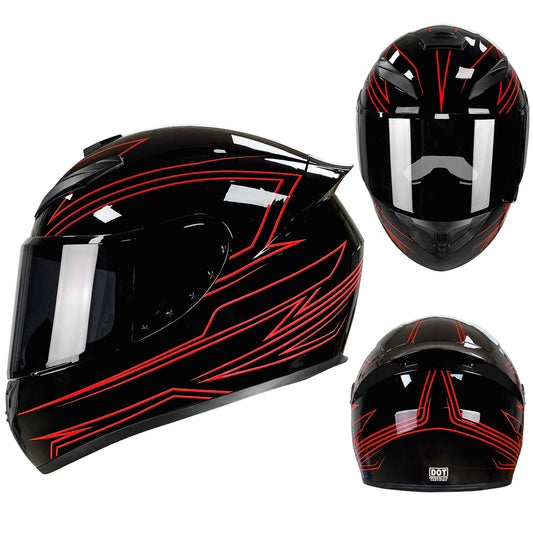LINGLUCKY Casco Motocicleta,Cascos para Motos Certificados Dot,Cascos de Moto con Visor ANTIVAHO,Cascos Motocross Mujer Hombre Motos Accesorios (M)