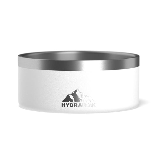 Hydrapeak Cuenco para perro, cuencos antideslizantes de acero inoxidable para agua o comida (4 tazas, blanco)