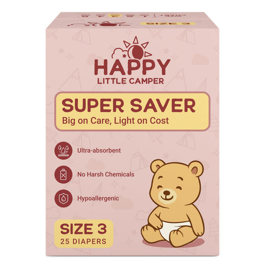 Pañales Desechables Happy Little Camper Hipoalergénicos Ultra Absorbentes para Piel Sensible