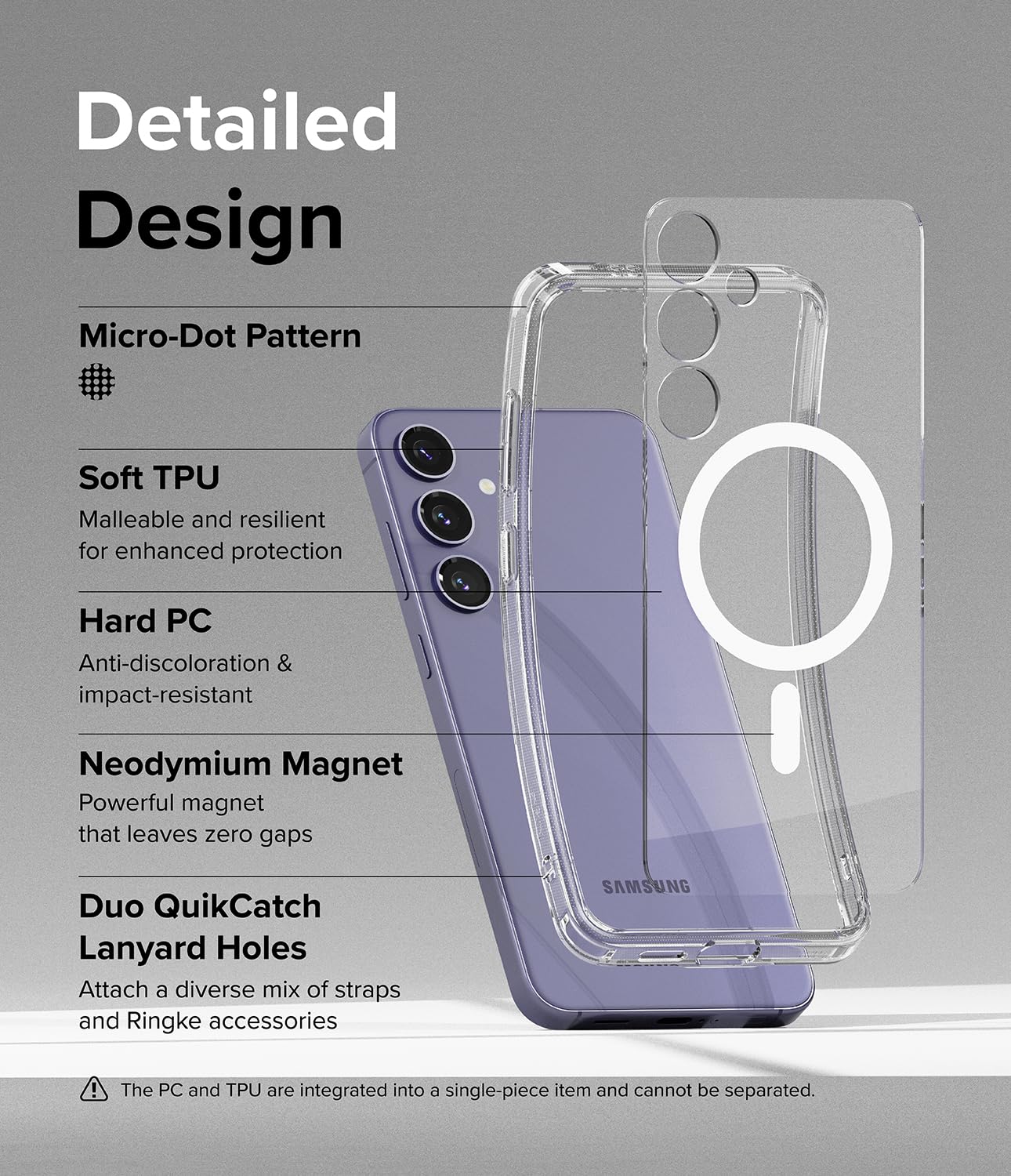 Funda Transparente Anti-Amarillo Ringke Fusion Compatible con Samsung Galaxy S24 Plus Carga Magnética