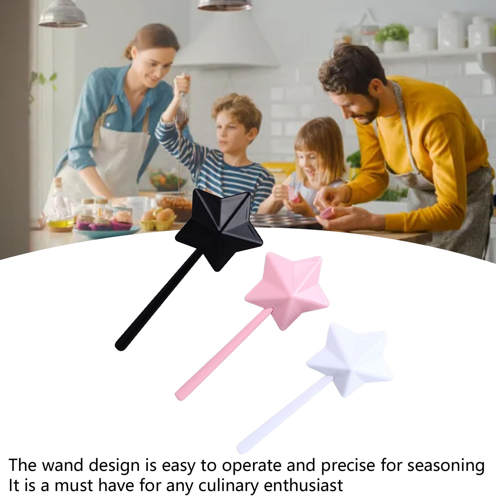 Lindo y único Salero y Pimentero con Varita Mágica, Material Plástico, Condimento Preciso, Accesorios de Cocina Encantadores y Prácticos para Mejorar su Experiencia Gastronómica