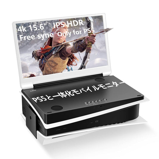 G-Story 15.6" Inch IPS 4k 60Hz Portable Monitor Gaming Display Integrated with PS5(Not Included) 3840×2160 with 2 HDMI Ports,FreeSync,Built-in 2 of Multimedia Stereo Speaker,UL