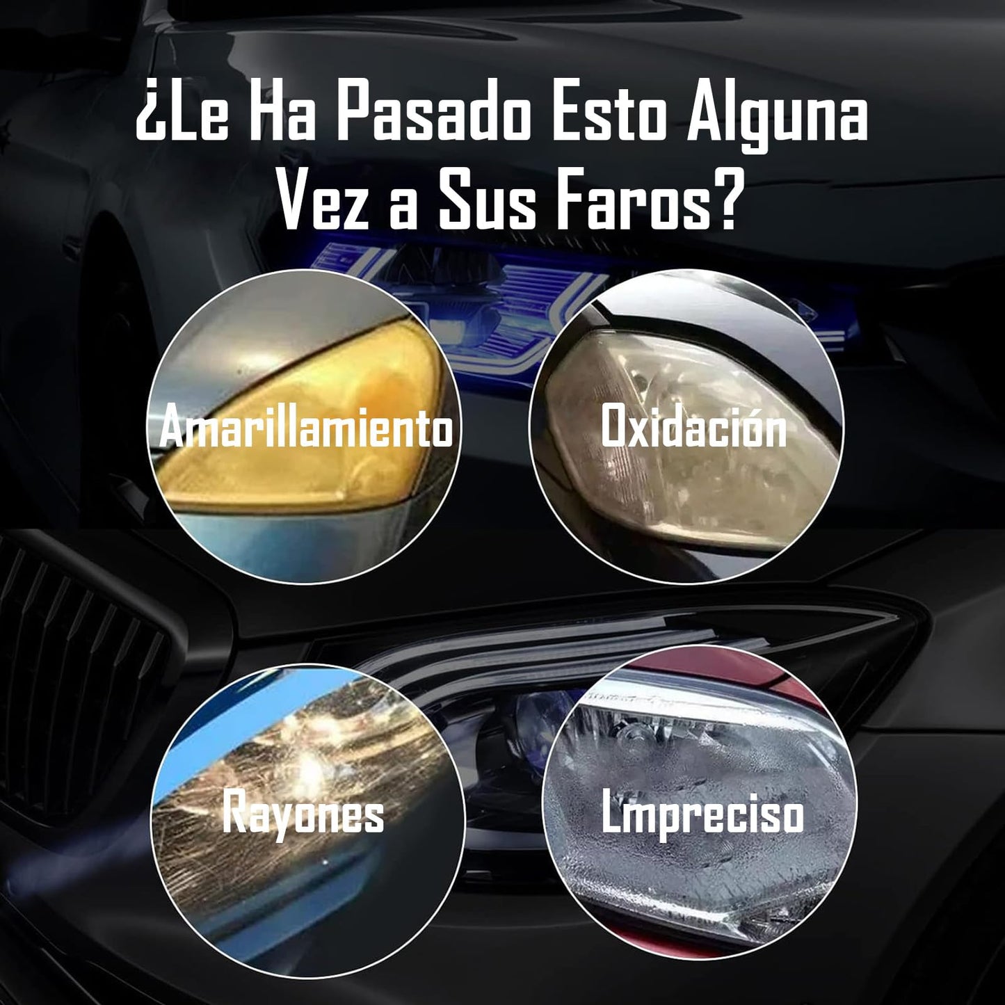 Kit de Restauración de Faros Delanteros y Traseros con Pulidor y Restaurador de 85 g