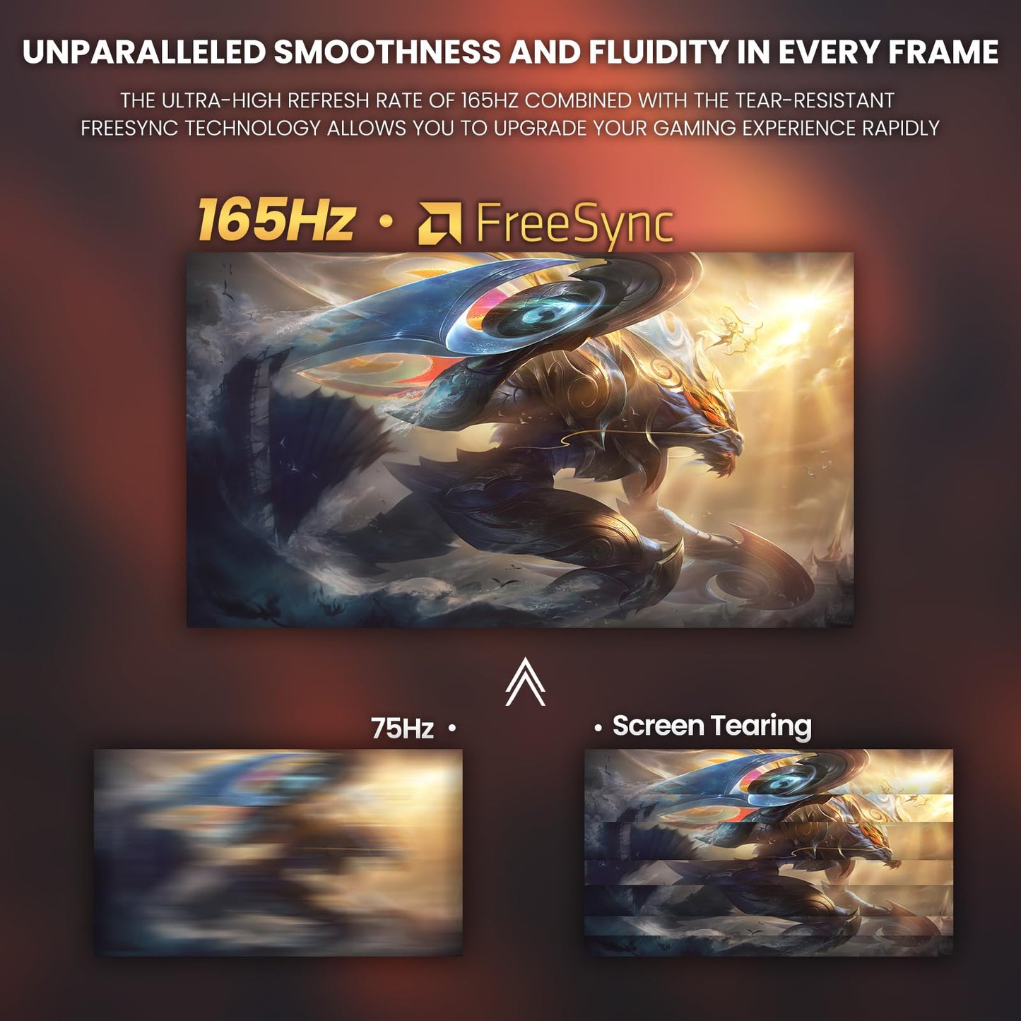 CRUA Monitor de juego curvado de 24 pulgadas, 144 hz/165 hz FHD 1080P Monitor de computadora sin marco, monitores de PC compatibles con AMD Freesync, 99% sRGB, DP, HDMI, compatible con instalaciones