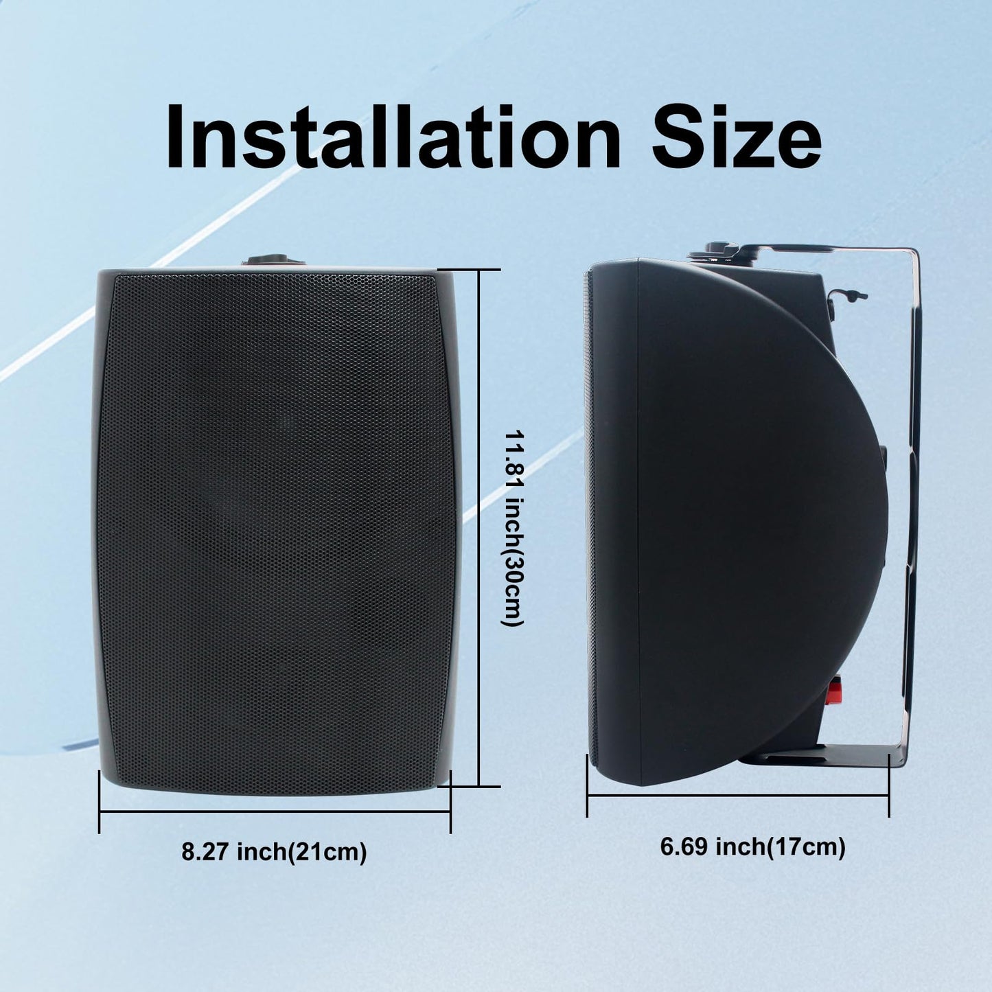 STUDIOFINIX - Altavoces para exteriores de 6.5 pulgadas y 400 W con cable, impermeables, pasivos con graves potentes, altavoces de montaje en pared para patio, jardín, piscina, hogar, (par), color