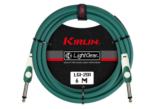 Cable para instrumento Kirlin profesional, 6 metros plug 1/4, LGI201 colores (Verde)
