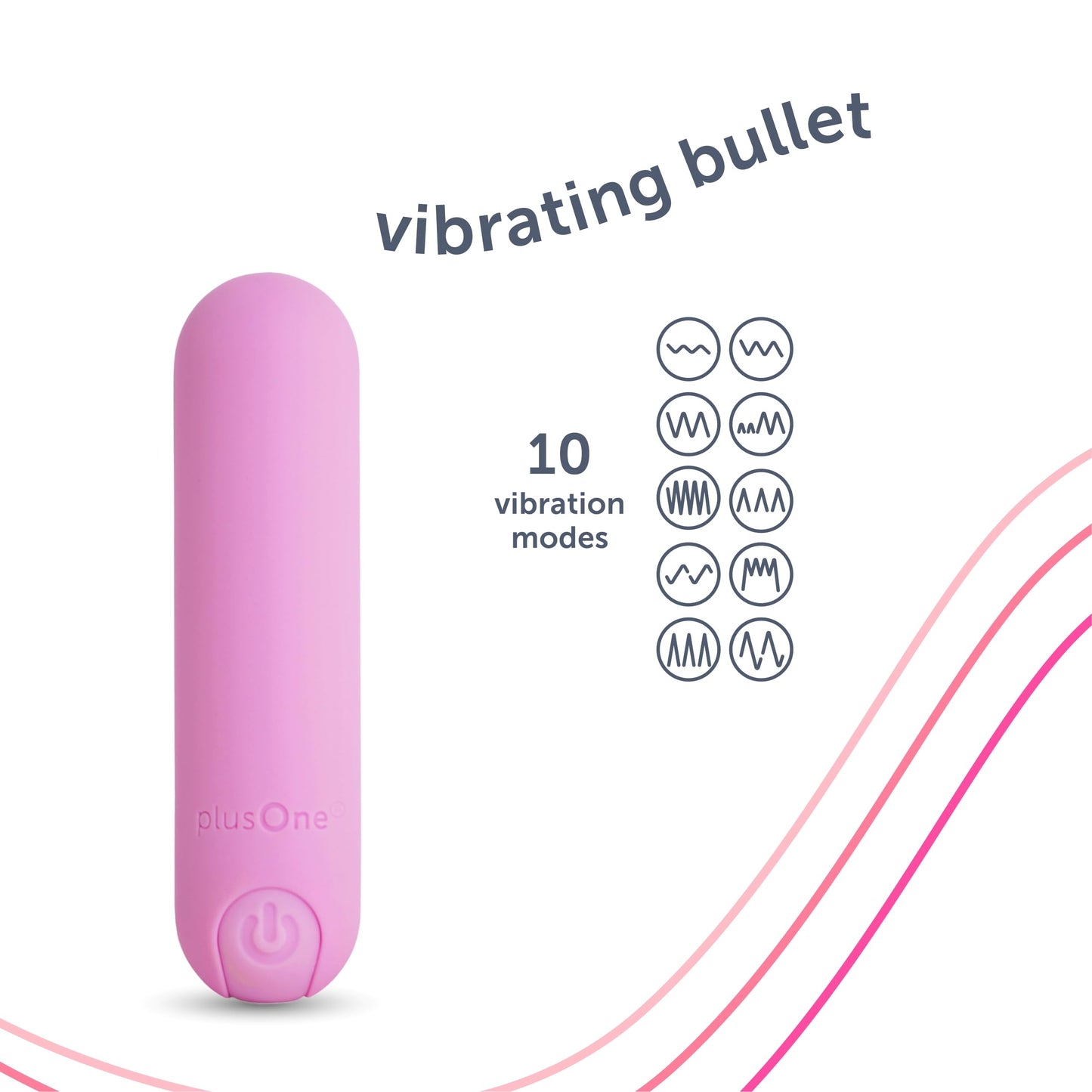 Vibrador Bala plusOne Rosa Silicona BodySafe Impermeable Recargable para Mujer