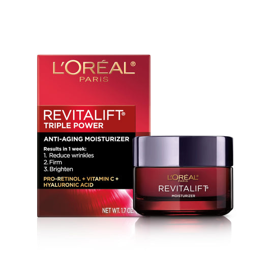 L'Oreal Paris Revitalift Triple Power Deep-Acting Moisturizer For All Skin Types, 1.7 Ounce