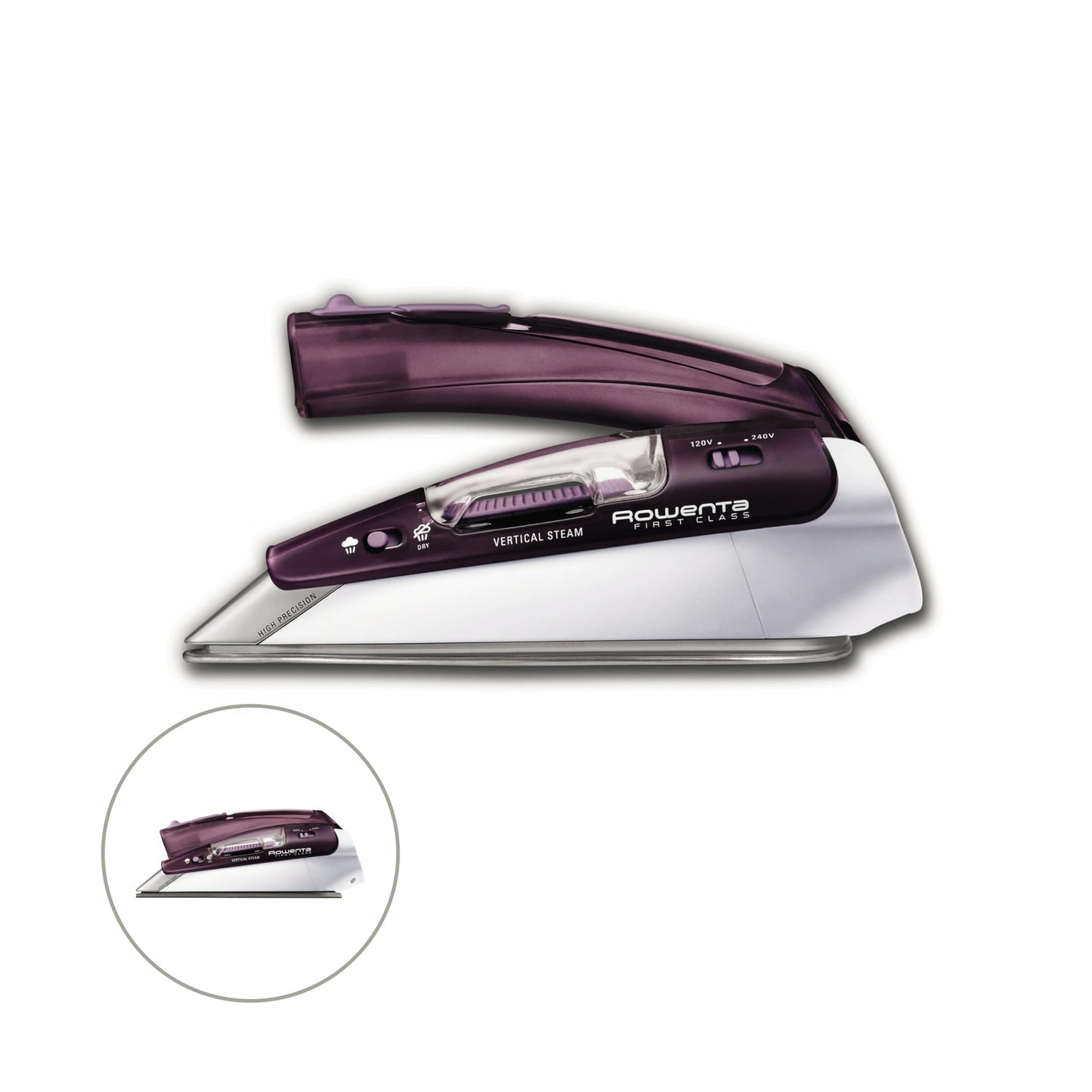 Plancha de Vapor Vertical Rowenta Morada con Punta de Precisión Modelo DA1560U2