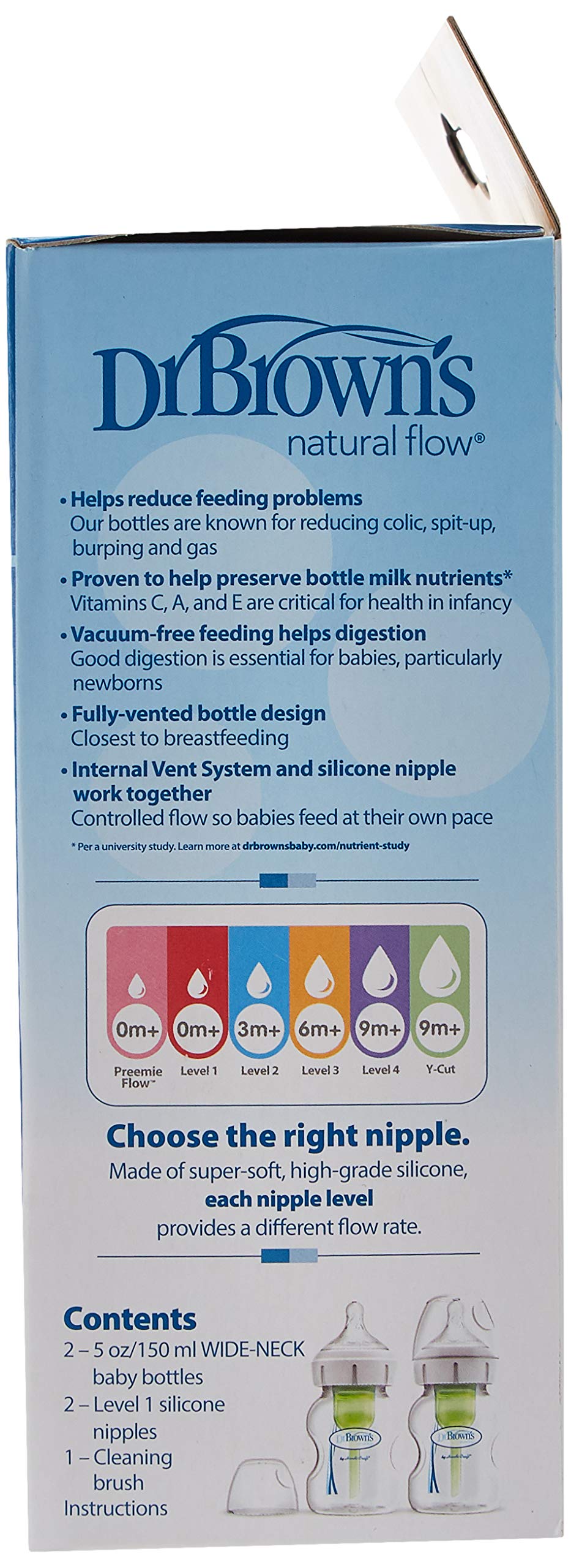 Biberón Dr. Brown's Cuello Ancho 5 oz Options+ Paquete Doble