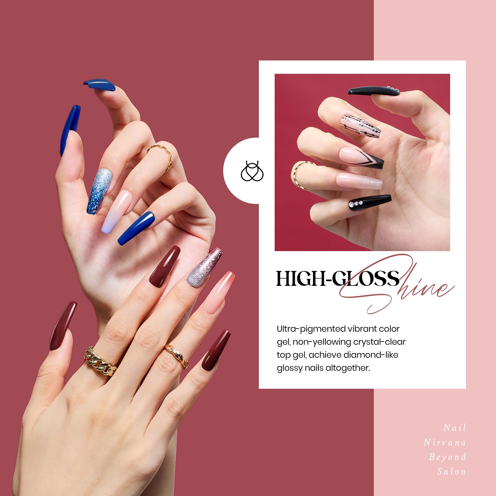 Beetles 23Pcs Gel Nail Polish Set with 3Pcs Base Matte Glossy Top Coat, Nude Gray Pink Blue Burgundy Glitter Gel Polish Kit Modern Muse Kit, Soak off Uv Gel Valentines Day Gift for Women