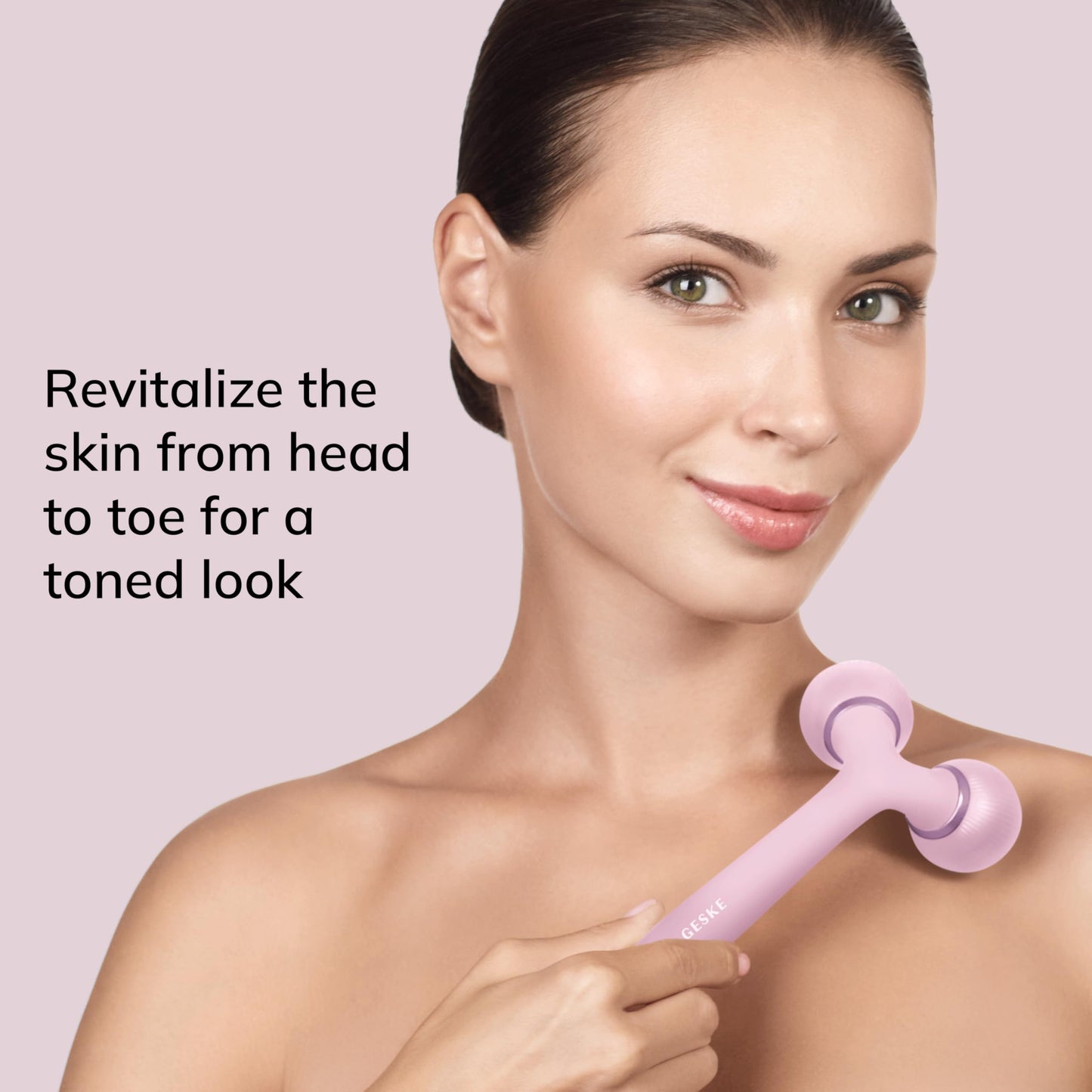 GESKE | Rodillo facial y corporal sónico SmartAppGuided™ | 4 en 1 | rodillo derma | Dispositivo para rostro y cuerpo | rodillo derma | Rodillo facial profesional | Reafirma y define cuerpo y rostro
