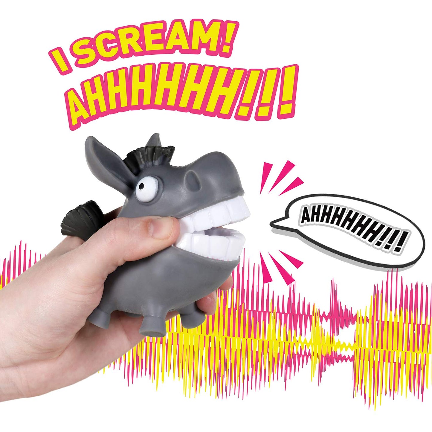 Hog Wild Scream-O Screaming Donkey Toy – Aprieta Las mejillas del Burro y Hace un Sonido Divertido e hilarante – Serie 1 – Edad 4+