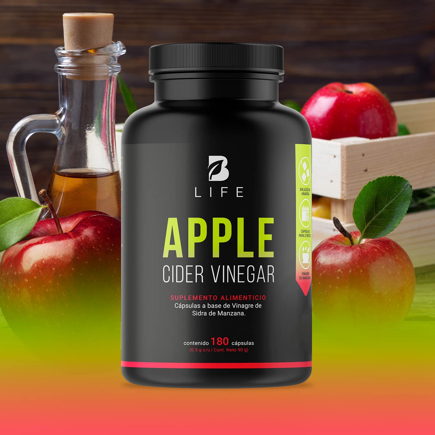 Vinagre de Sidra de Manzana B Life Ingredientes Naturales