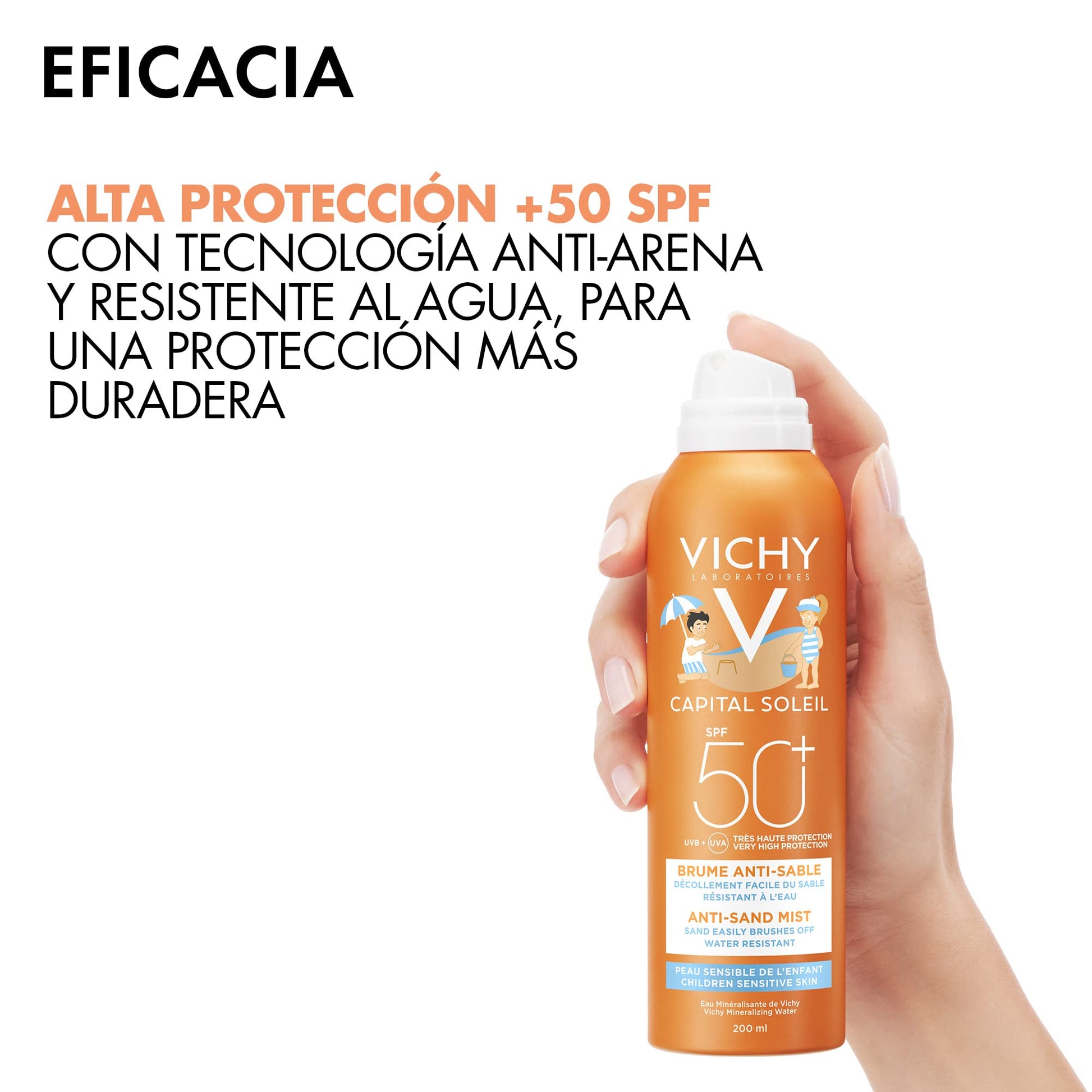 Protector Solar en Spray Vichy Capital Soleil Anti-arena FPS 50 para Niños