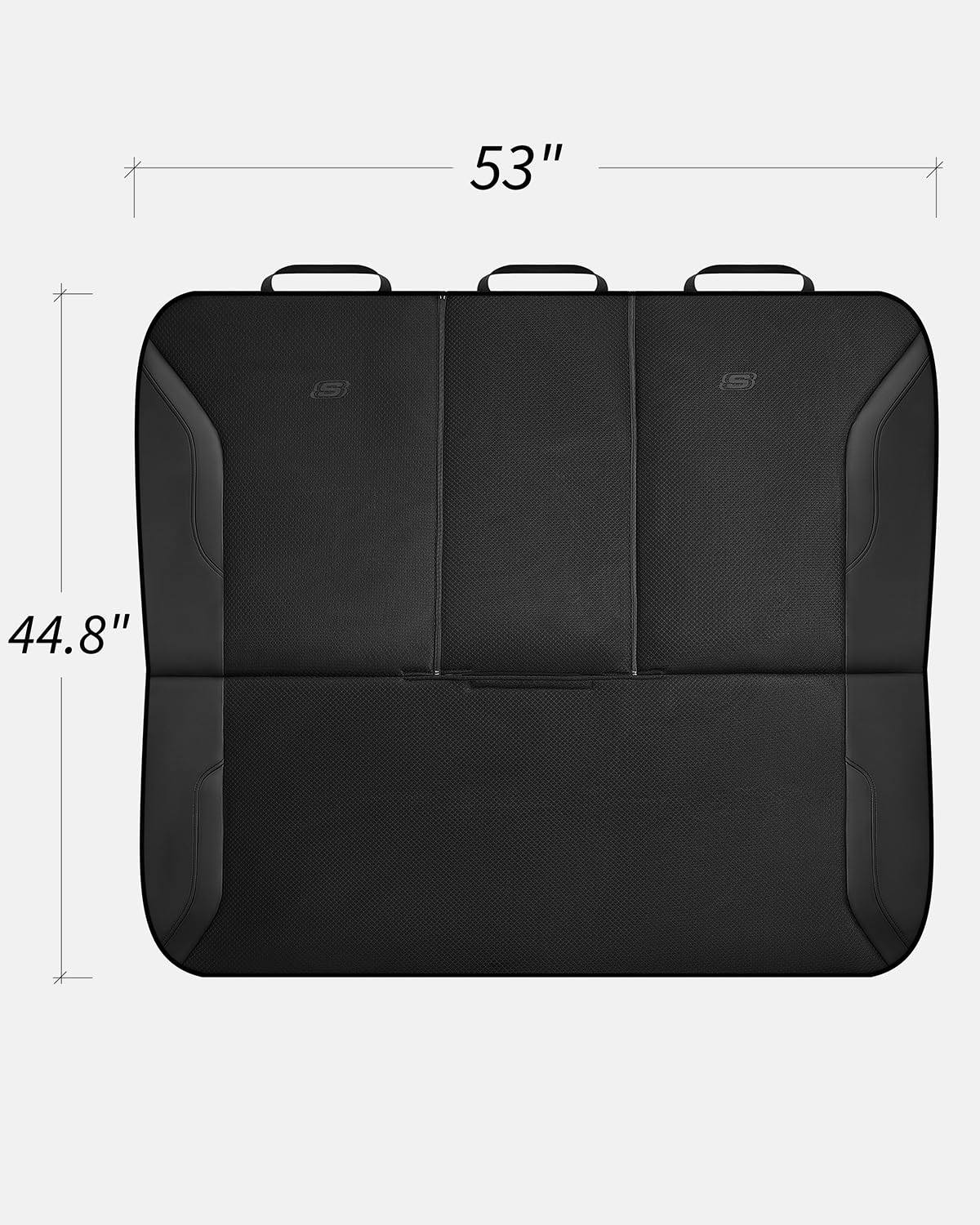 Skechers Fundas de Asiento de Coche de Espuma de Memoria, Fundas de Asiento de Cuero con Espuma de Memoria Gruesa, Fundas de Asiento Trasero Air Cool Negras, Comodidad y Protección Automotriz para la