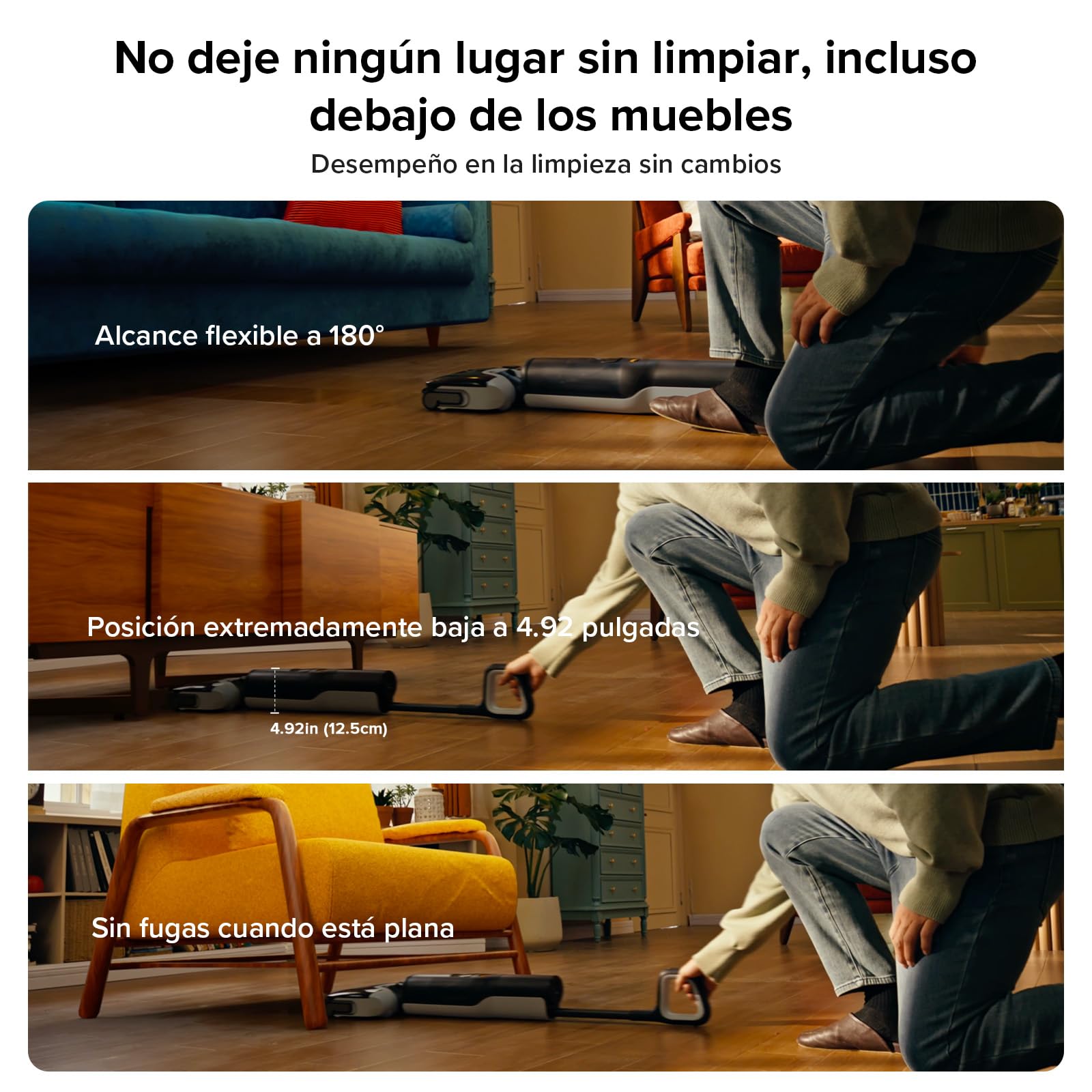 Aspiradora Roborock F25 Combo Blanco Inalámbrica 5 en 1 Multisuperficie para Suciedad Seca y Húmeda