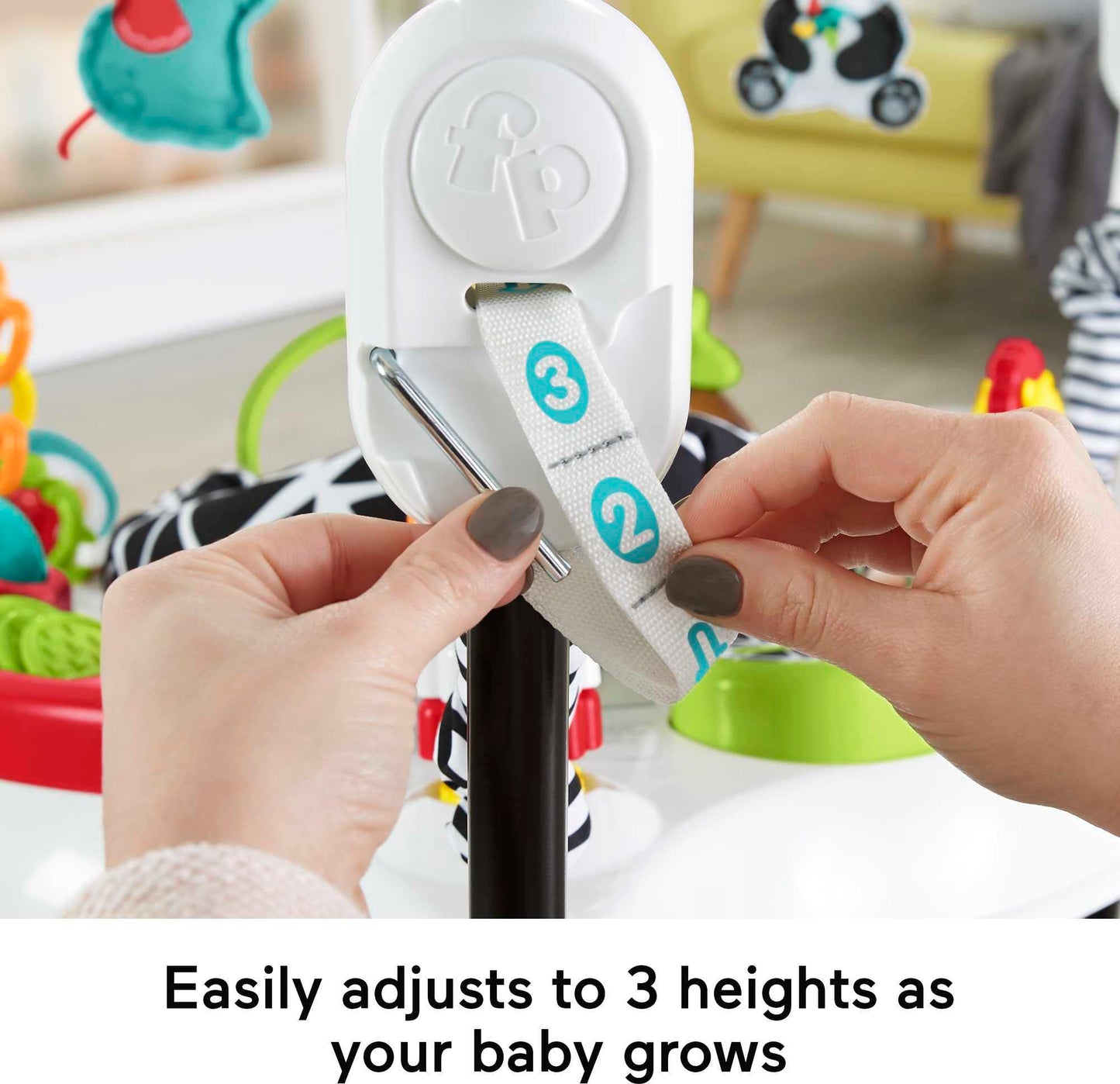 Fisher-Price Baby Bouncer - Centro de actividades musicales de pétalos rosados con luces y juguetes de desarrollo