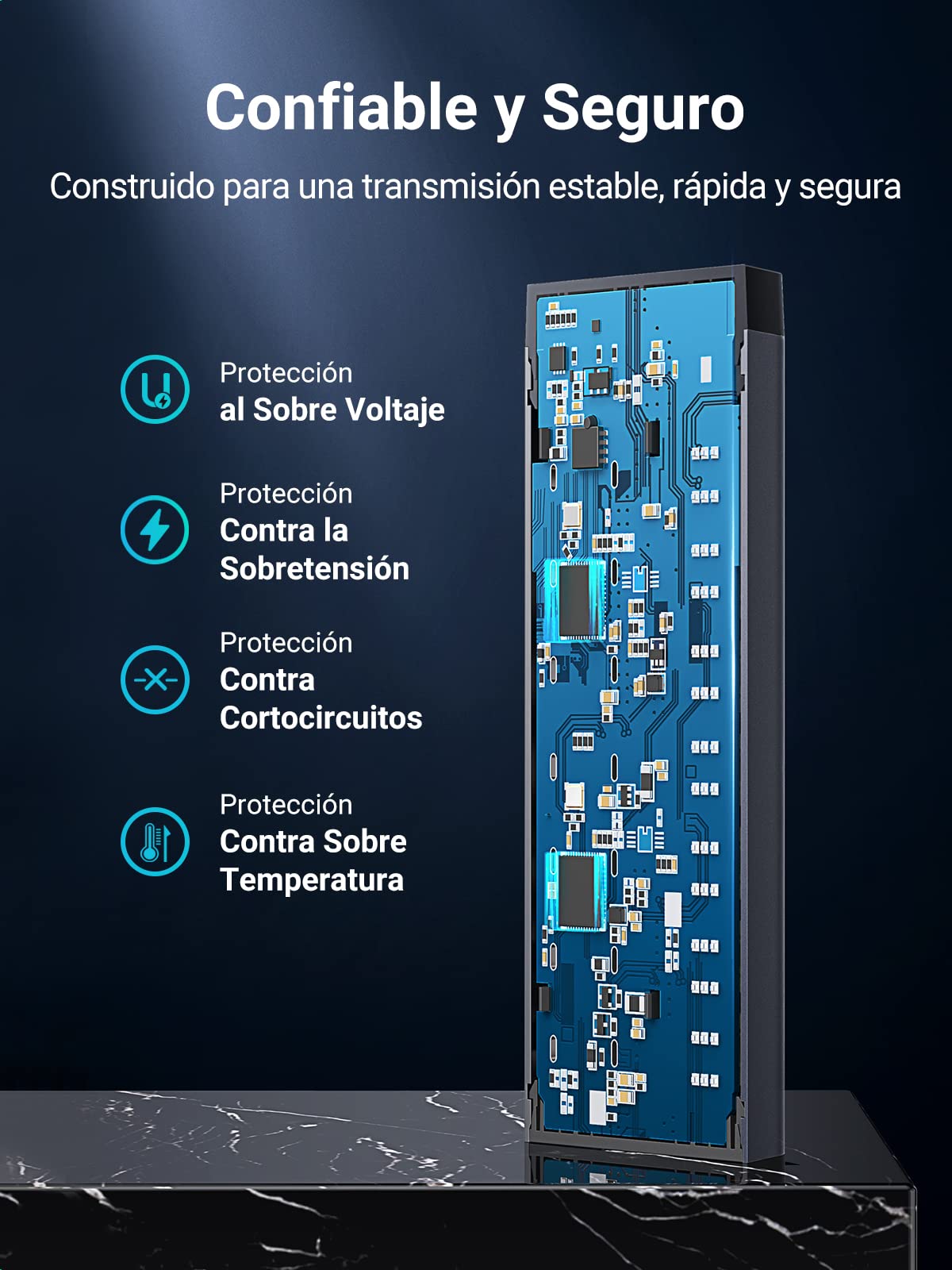 Hub USB 3.0 UGREEN Negro con 7 Puertos Independientes para PC, Portátil, Mac y MacBook Pro/Air
