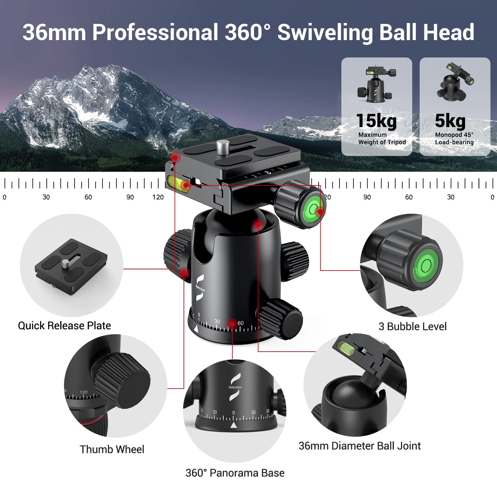 Trípode de Aluminio SmallRig 78 Pulgadas Liviano con Placa de Liberación Rápida y Cabeza de Bola 360 Grados