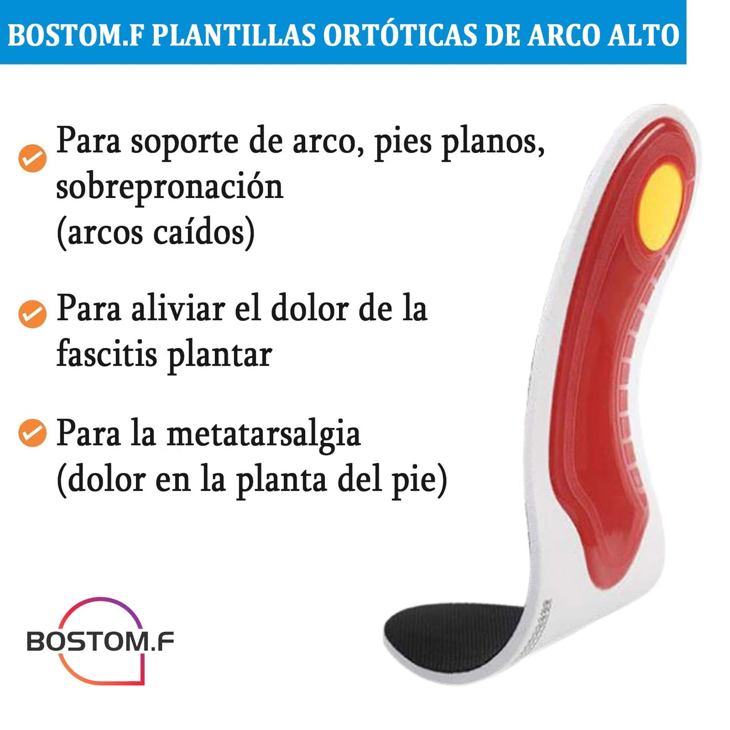 Plantilla Ortopédica de Soporte de Arco para Aliviar Dolor y Presión para Hombres y Mujeres