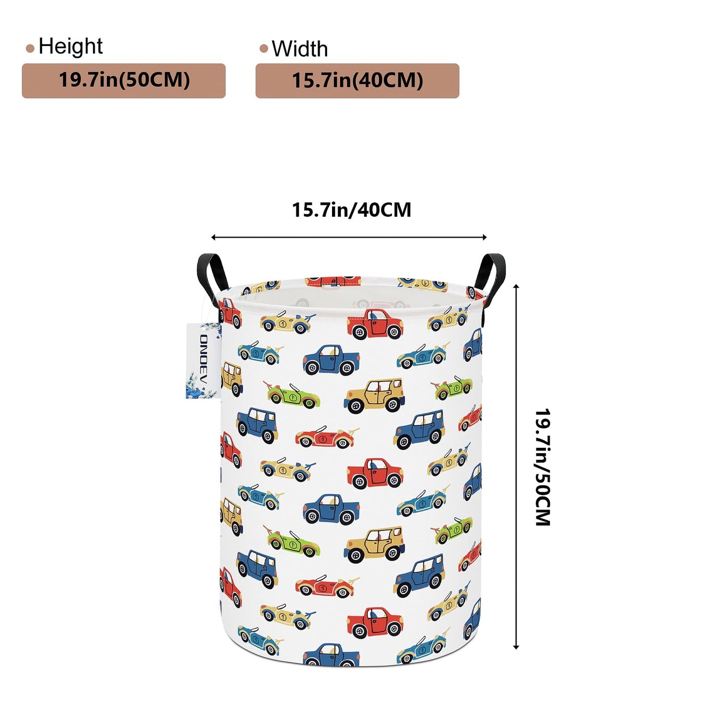 ONOEV Cesta de Ropa Sucia Redonda y Plegable con Forma de Coche de Carreras para niños, Ideal para decoración del hogar y Almacenamiento de Juguetes (Coche).