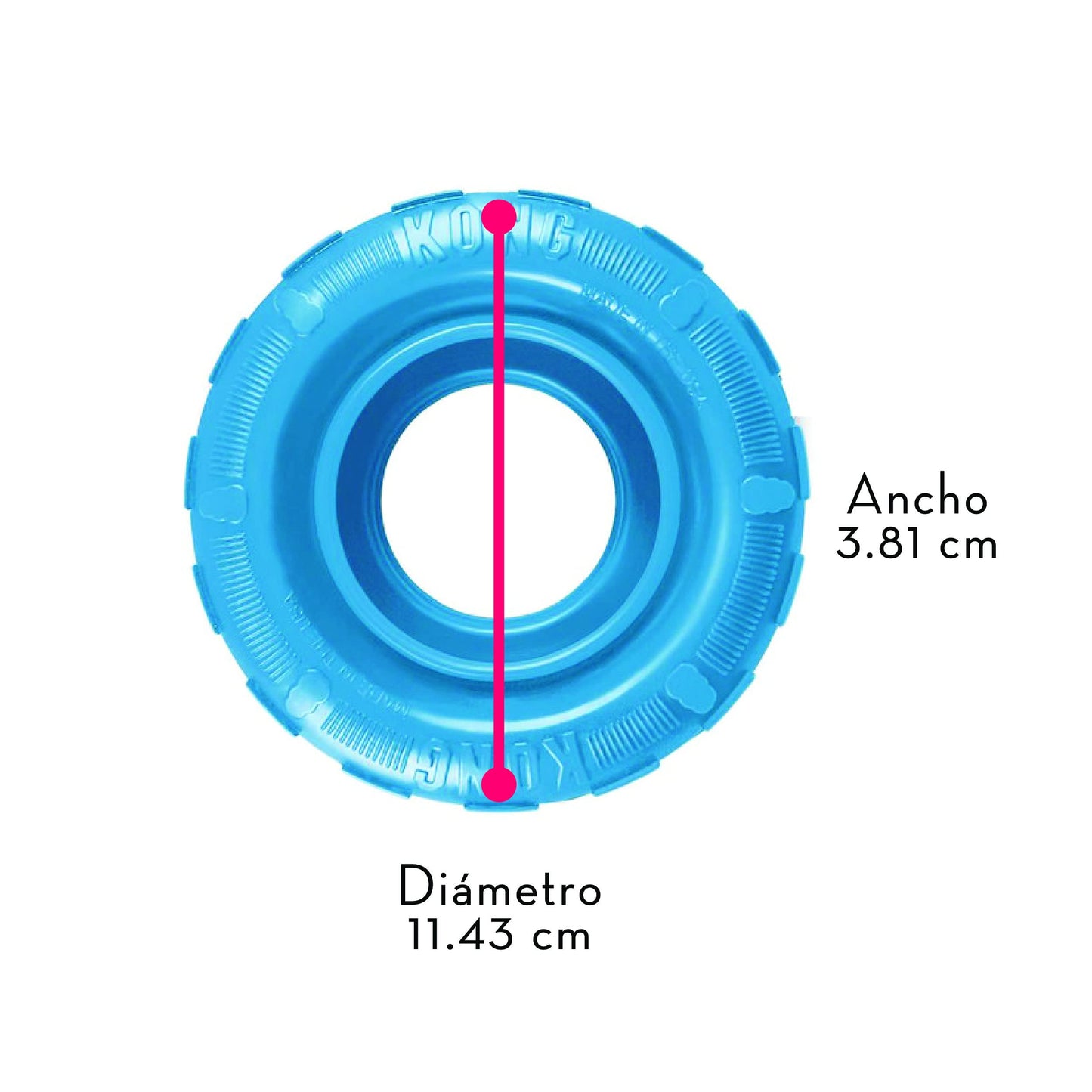 Kong Puppy Tires, color Rosa/Azul, Mediano/Grande