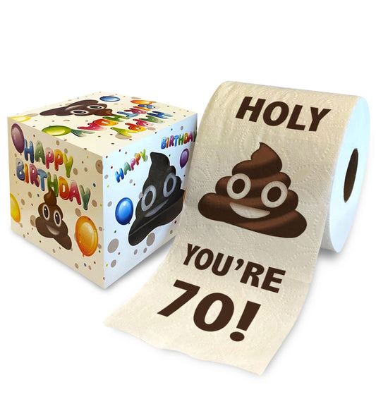 Papel Higiénico Holy Poop Impreso Sorpresa Divertida para Cumpleaños 70