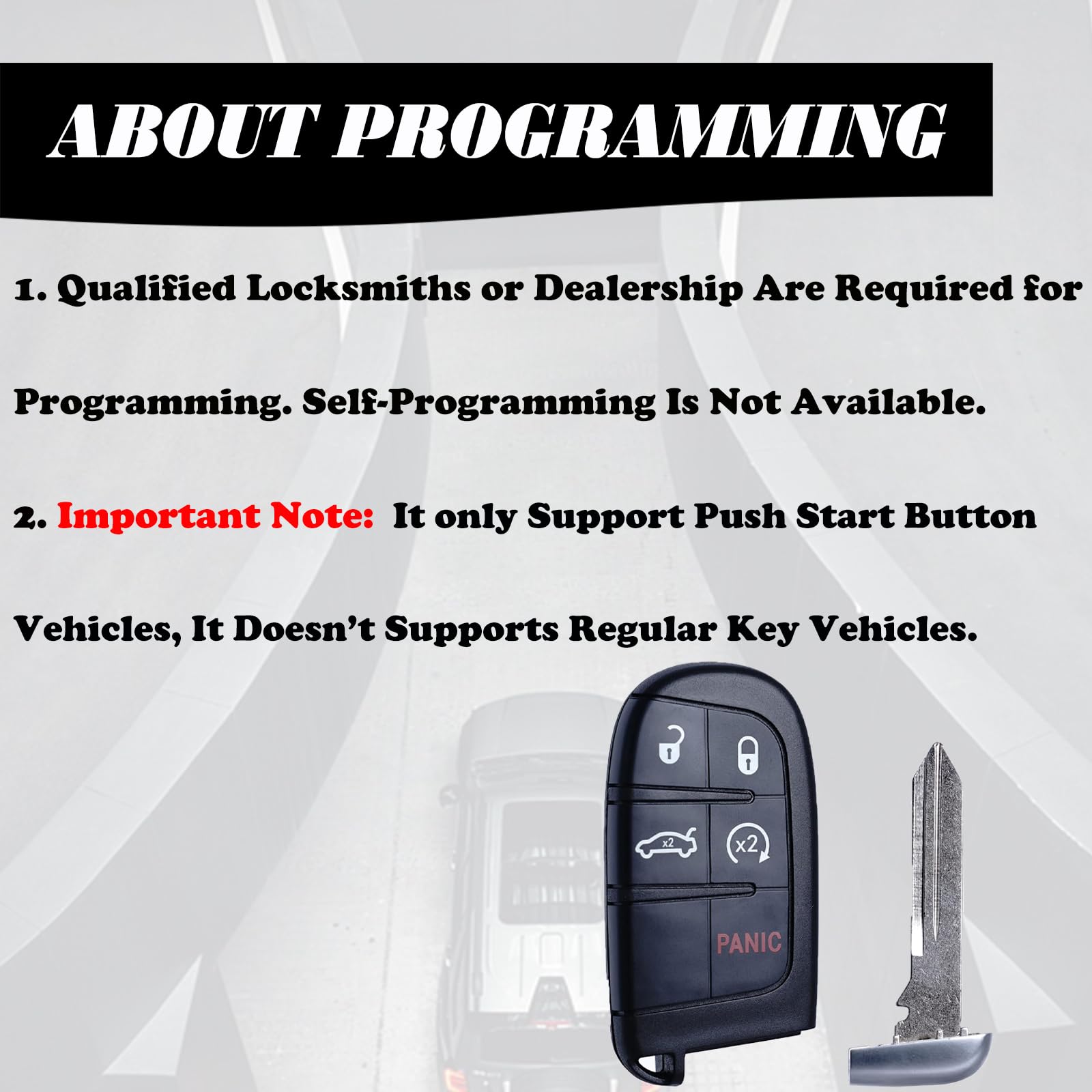 MechanMagic - Llavero de repuesto compatible con Chrysler 300 Dodge Charger 2011-2018 Challenger 2015-2018 Dart 2014-2016 Smart Key para coche M3N-40821302