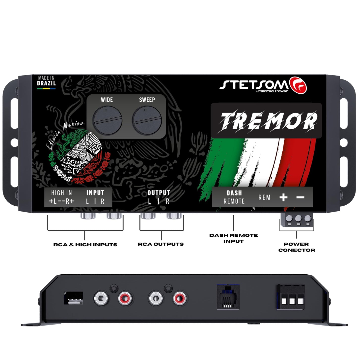 Stetsom Tremor Procesador de restauración de graves, Expansor de amplificador de graves para audio de auto con mando a distancia (sin pegatina de México)