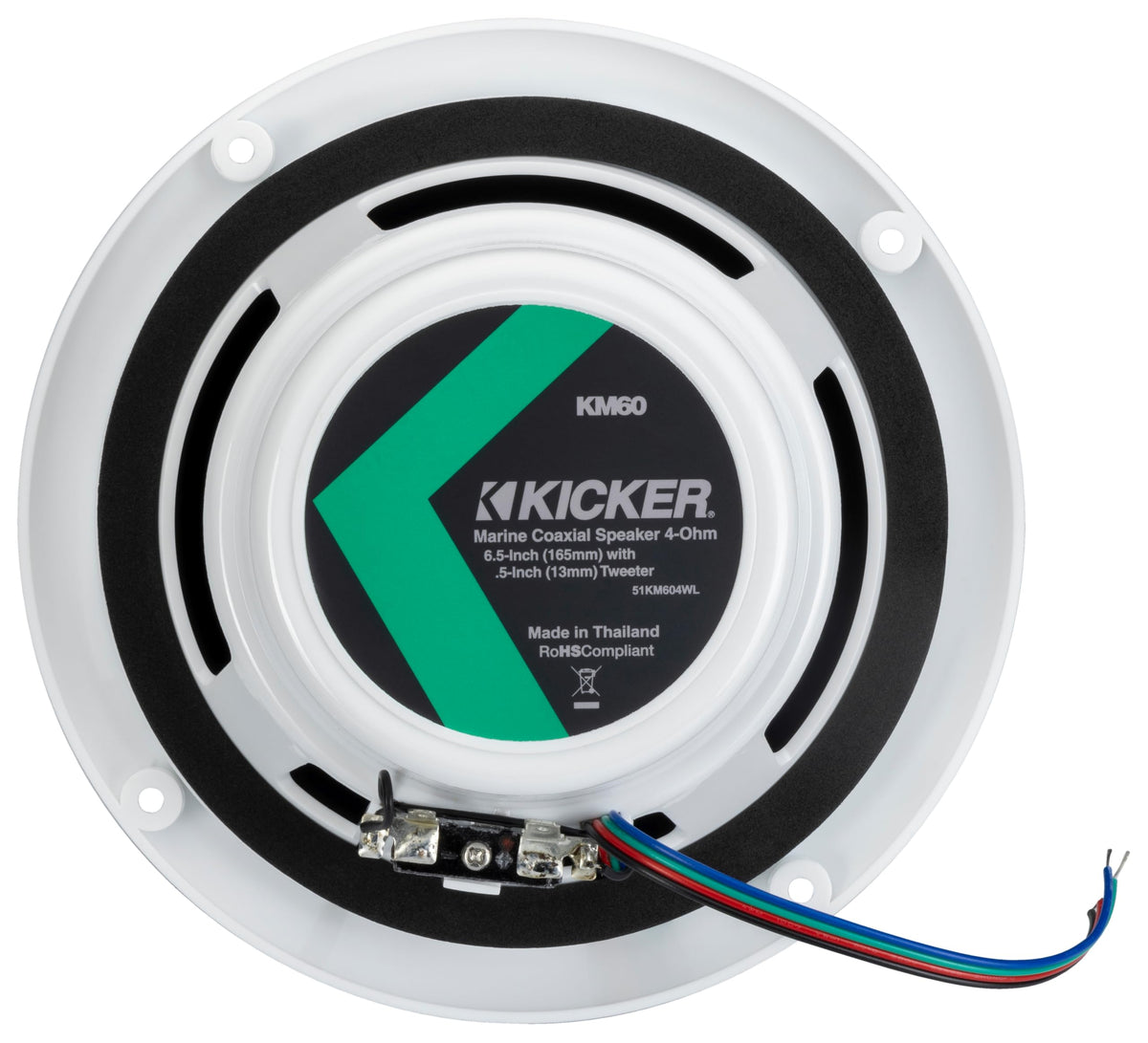 Altavoces Coaxiales KICKER Blanco LED Marine 6.5 Pulgadas 4Ω Par