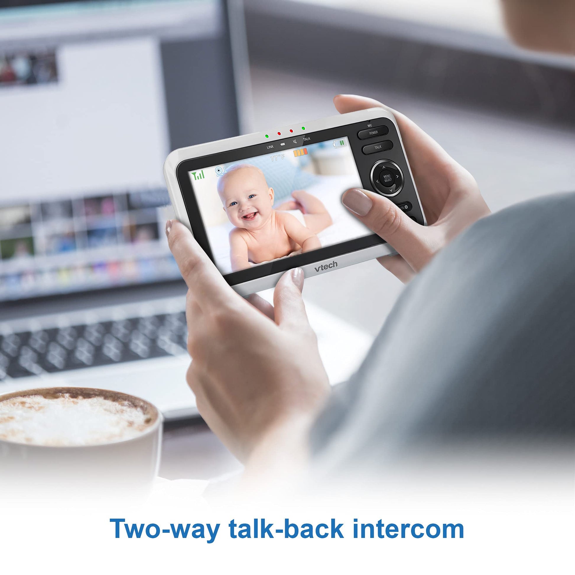 Monitor de Vídeo VTech VM350 Negro con Pantalla de 5 Pulgadas y Visión Nocturna para Bebé