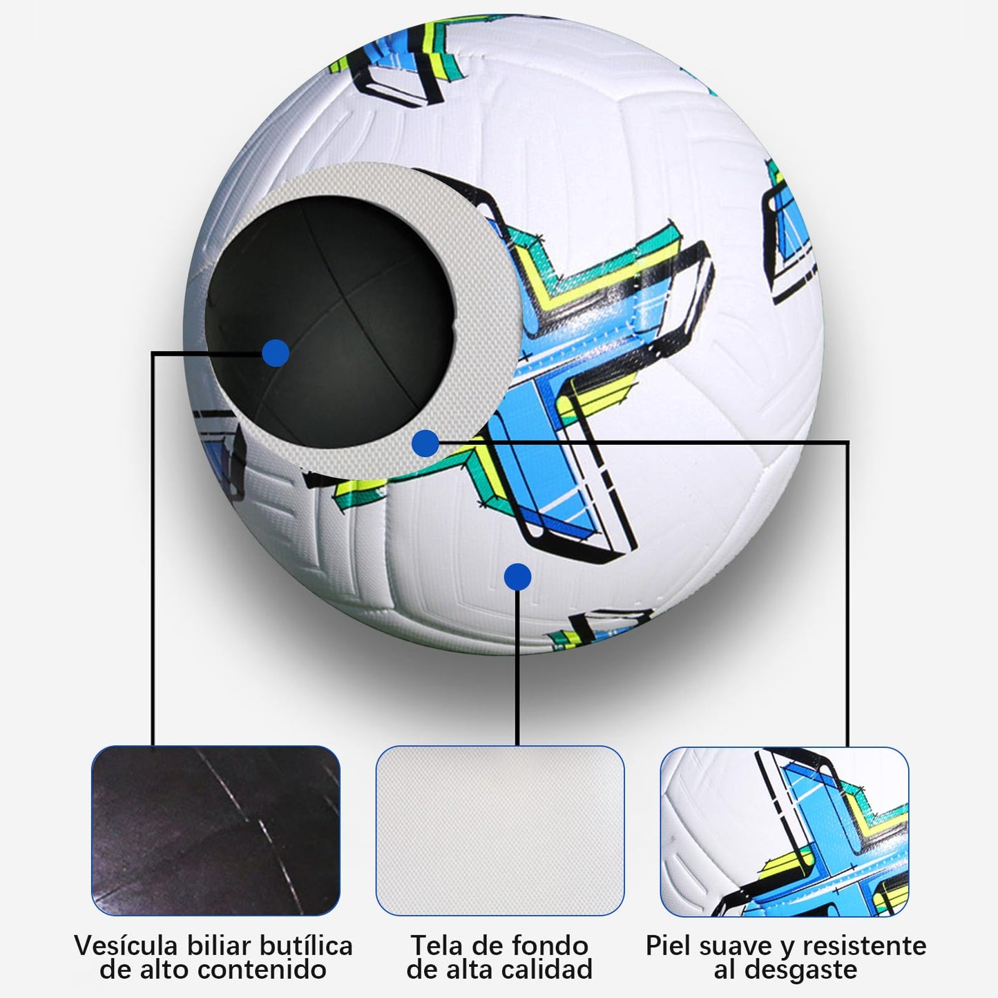 Balón de Fútbol ZYJXLY Copa del Mundo Número 5 para Entrenamiento y Competición