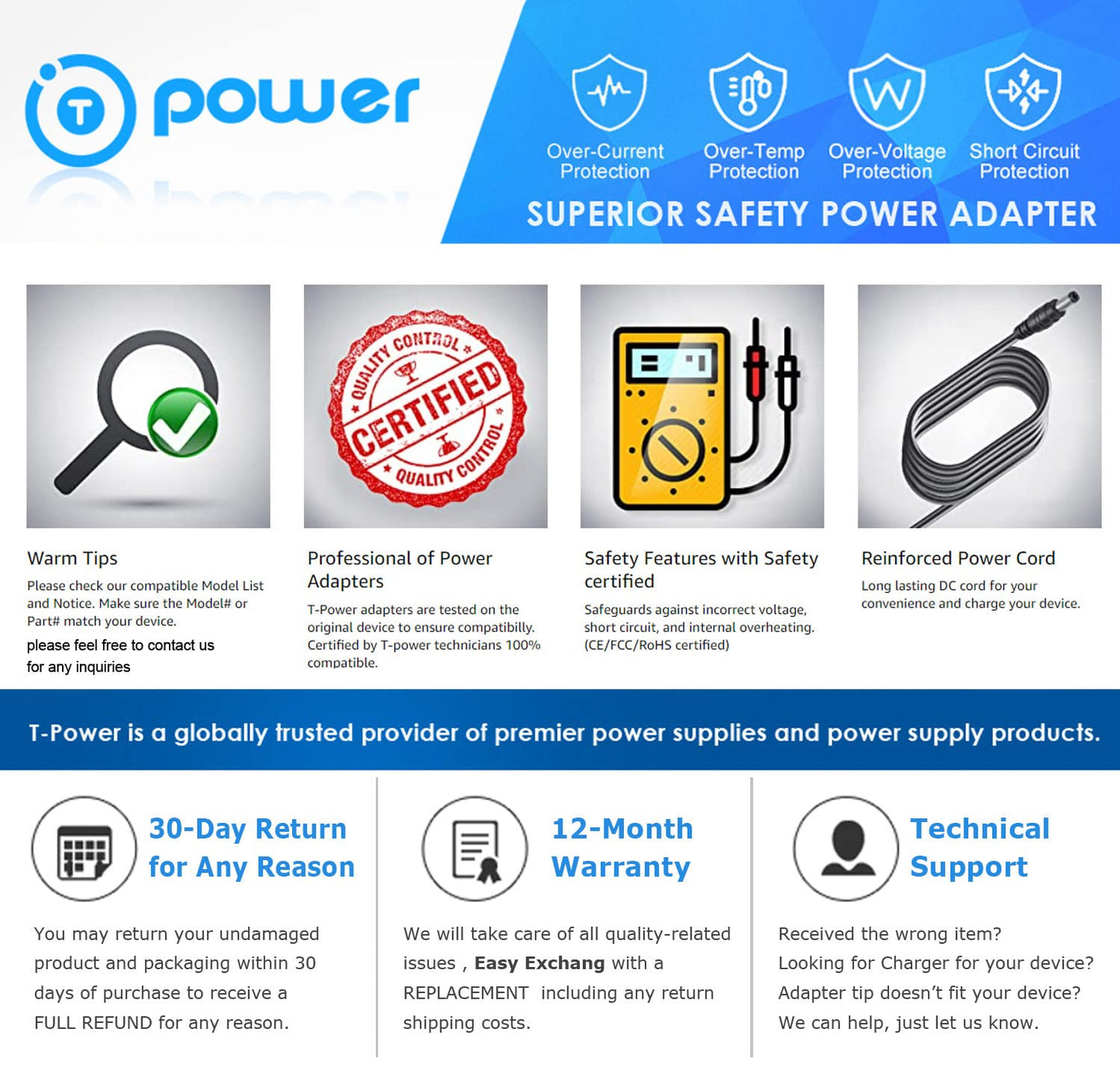 T POWER AC Adapter Charger for Wahl Trimmer Groomsman Hair & Conair I-Stubble Flex Trim Beard trimmer Grooming System GMT900 GMT900R GMT265 GMT265CS Power Supply