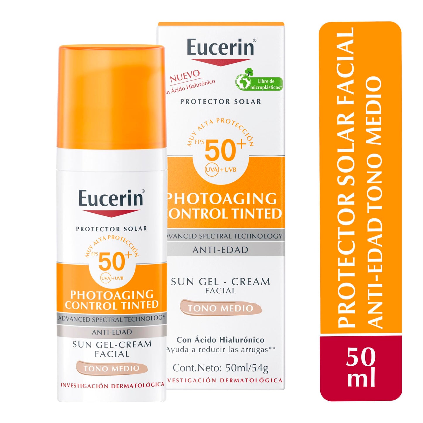 Protector Solar Facial Eucerin FPS 50+ CC Cream Medio