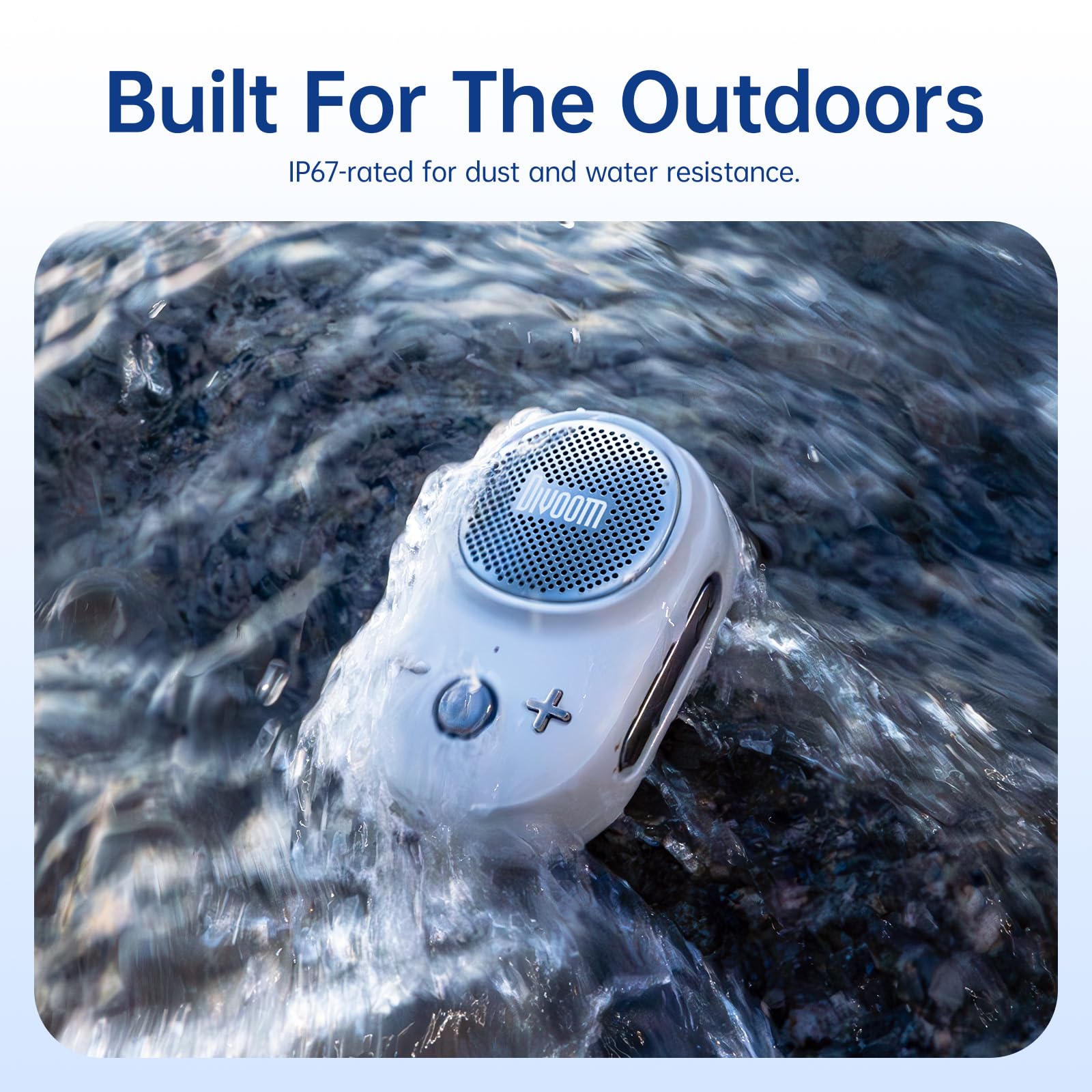 Divoom Itour-S Mini Altavoz portátil Bluetooth portátil, Audio Grande y Graves impactantes, diseño de Clip, IP67 Impermeable y a Prueba de Polvo, 10 Horas de Tiempo de Juego, Altavoz para Viajes en