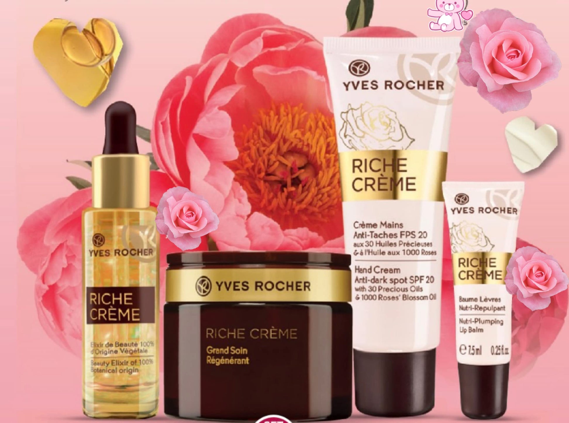 Yves Rocher Set Regenerador (Serum, Crema día-noche, crema manos y bálsamo labial)